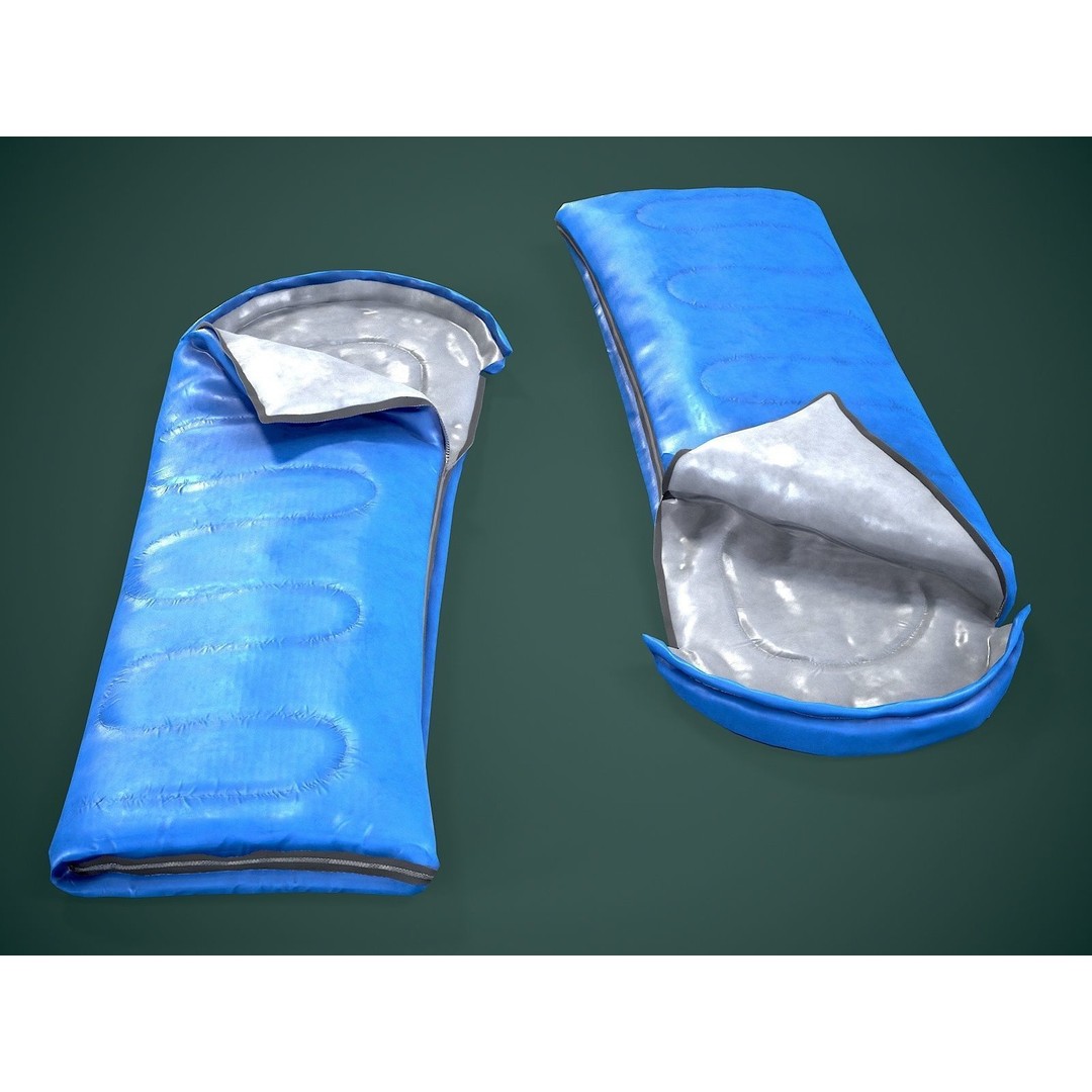 Sleeping Bag 3D Model – Low Poly Game Asset, FBX, PBR Textures - View 9