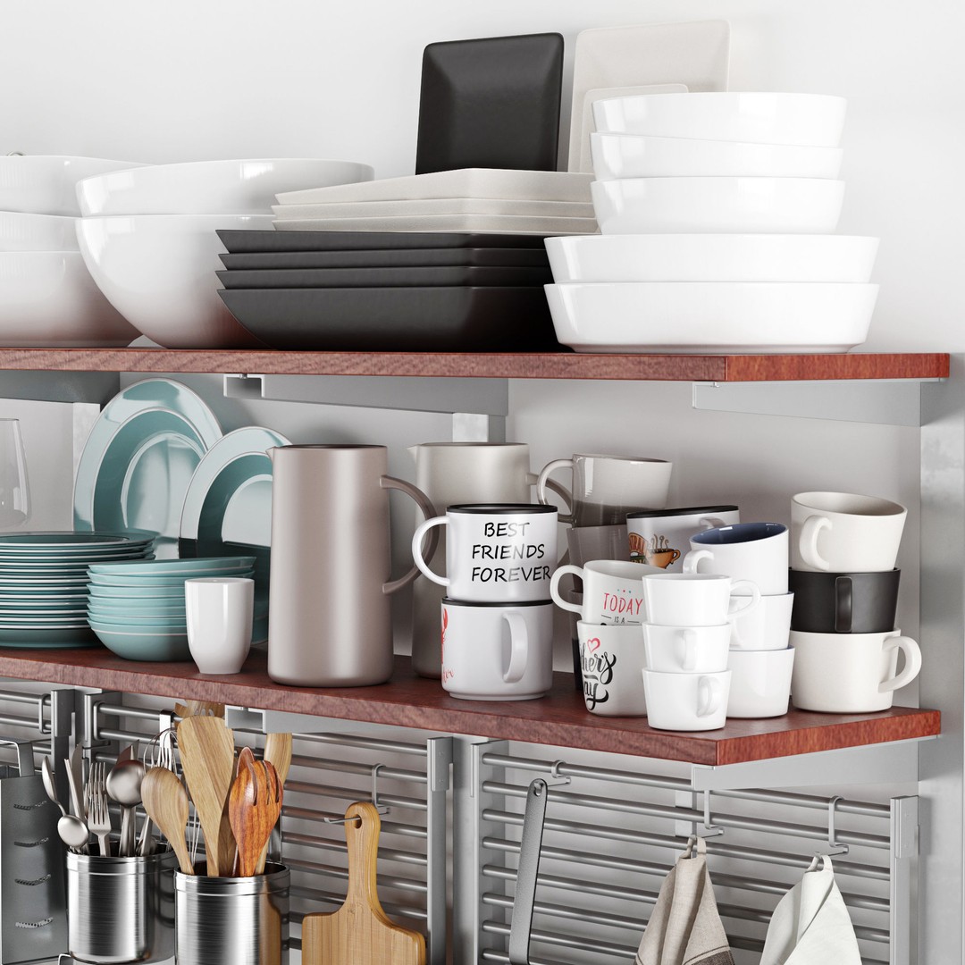 Kitchenware and Tableware 3D Model – High Poly PBR Textures, FBX, OBJ