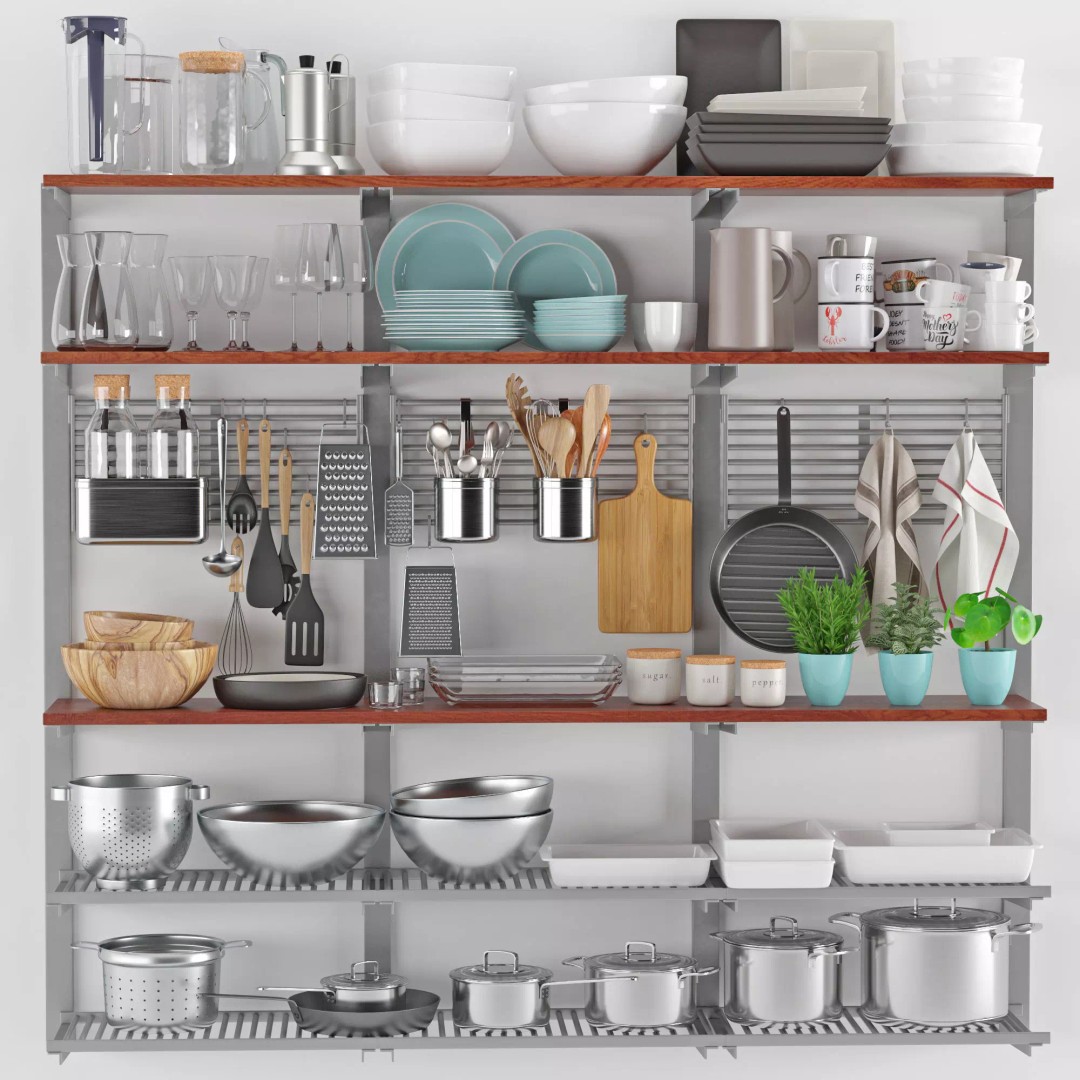 Kitchenware and Tableware 3D Model – High Poly PBR Textures, FBX, OBJ - View 2