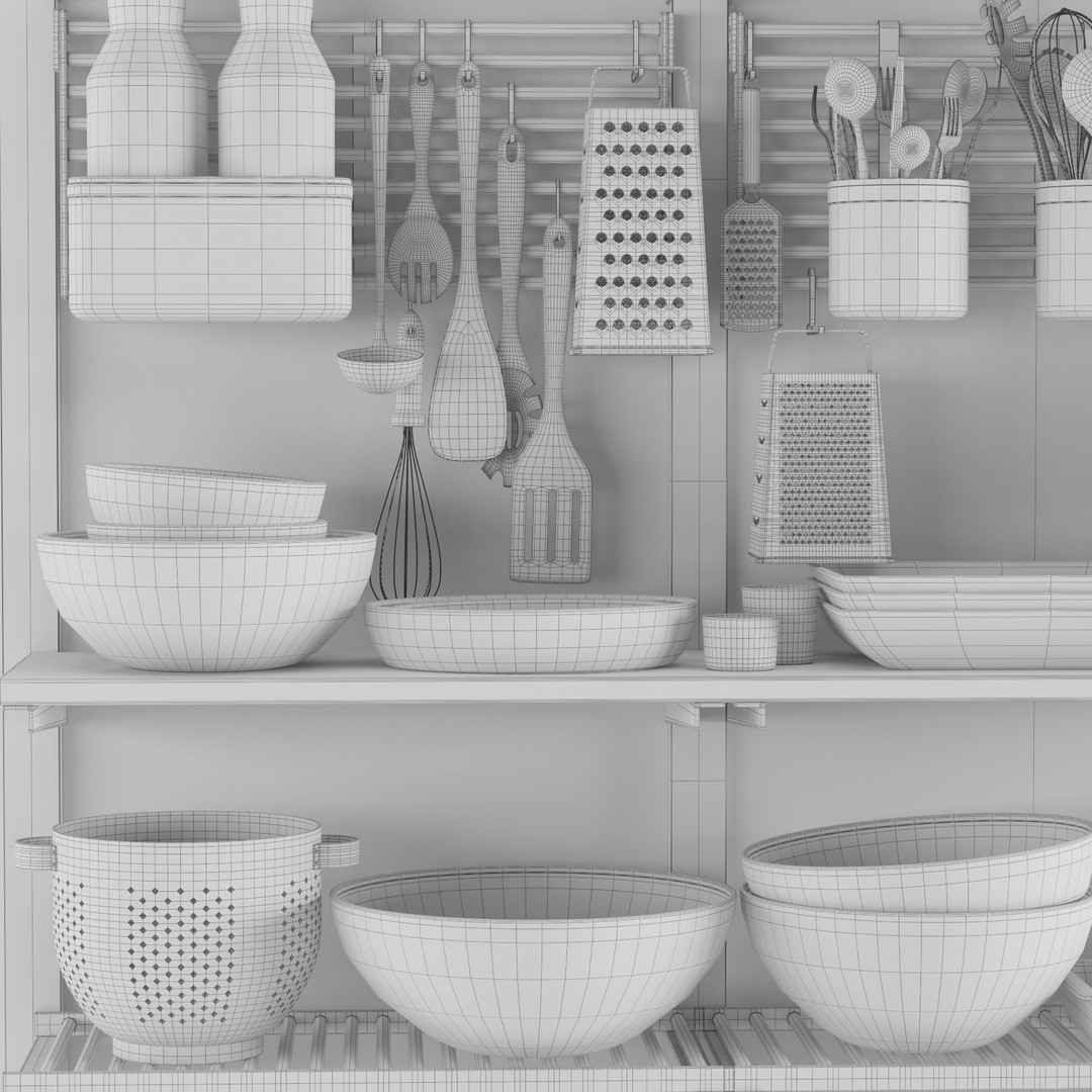 Kitchenware and Tableware 3D Model – High Poly PBR Textures, FBX, OBJ - View 4