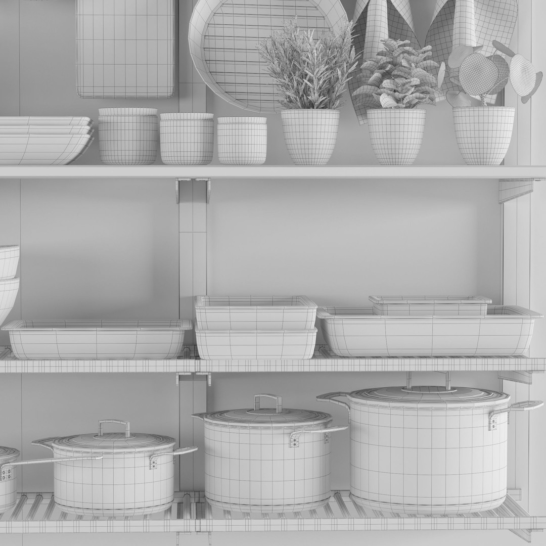 Kitchenware and Tableware 3D Model – High Poly PBR Textures, FBX, OBJ - View 5