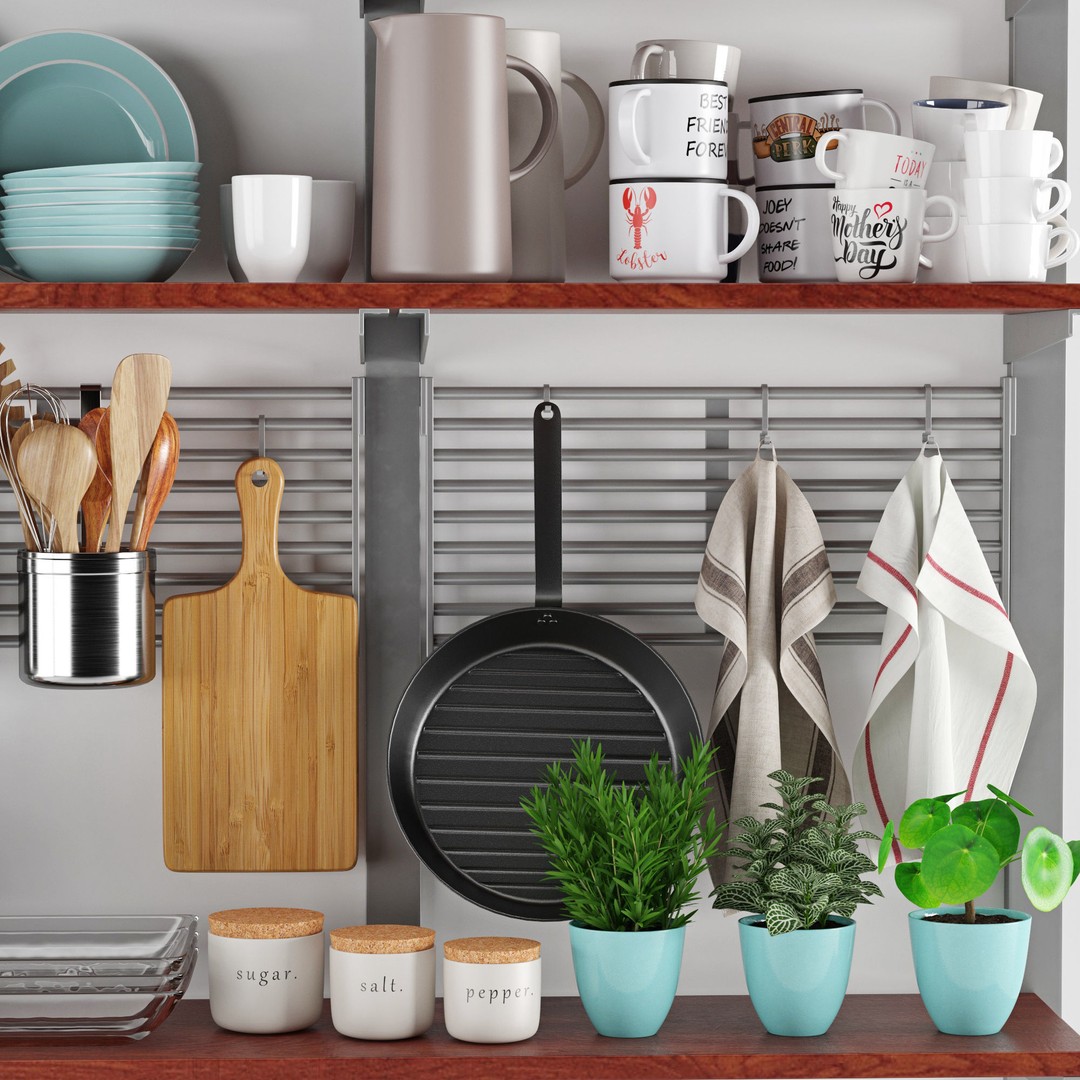 Kitchenware and Tableware 3D Model – High Poly PBR Textures, FBX, OBJ - View 6