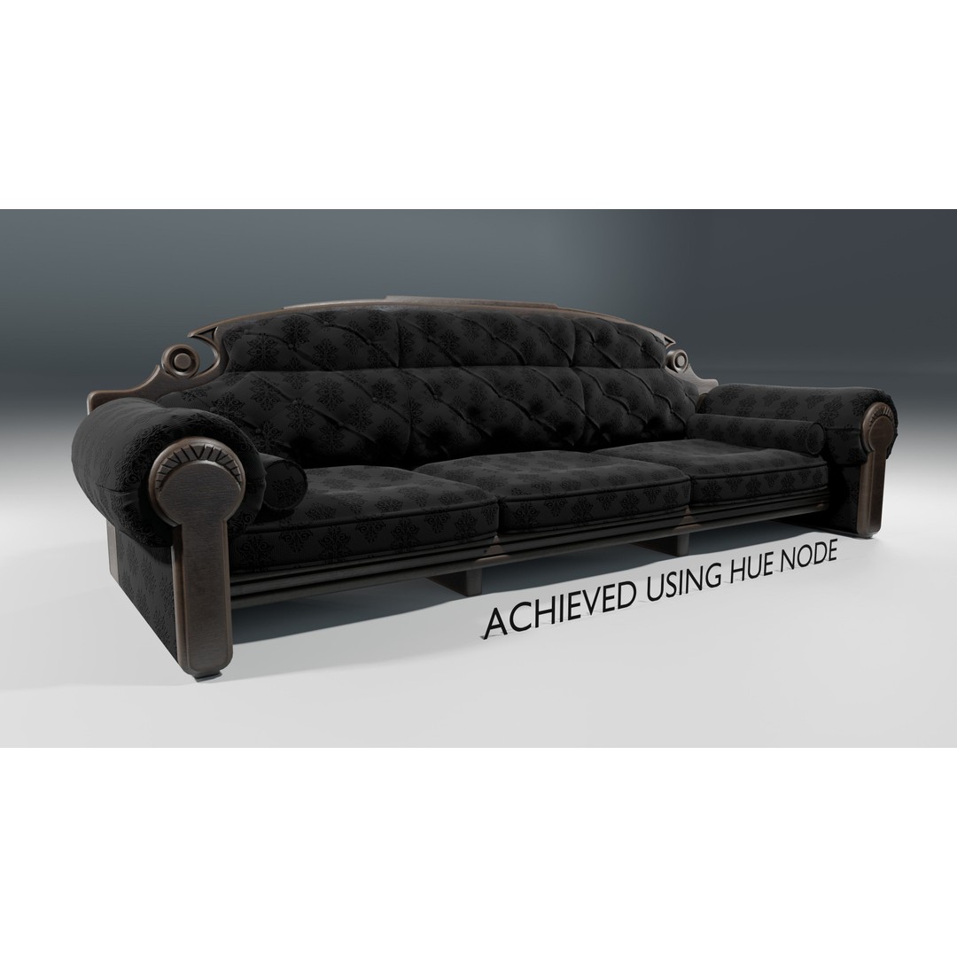 Vintage Sofa 3D Model – Low Poly Game Asset, PBR Textures, Blender - View 11
