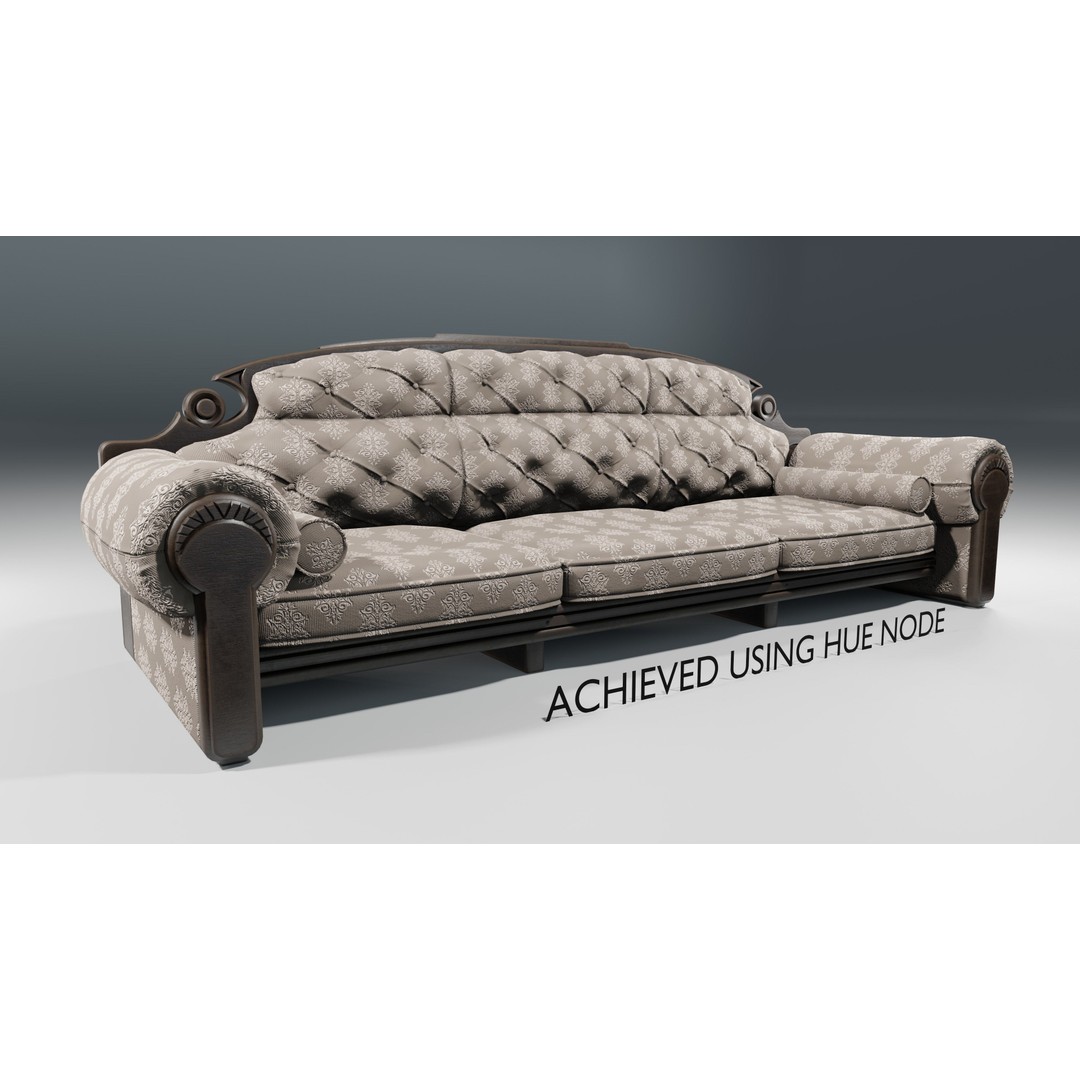 Vintage Sofa 3D Model – Low Poly Game Asset, PBR Textures, Blender - View 15