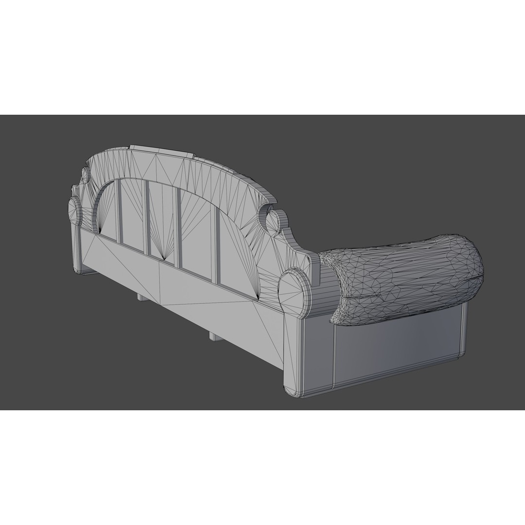Vintage Sofa 3D Model – Low Poly Game Asset, PBR Textures, Blender - View 22