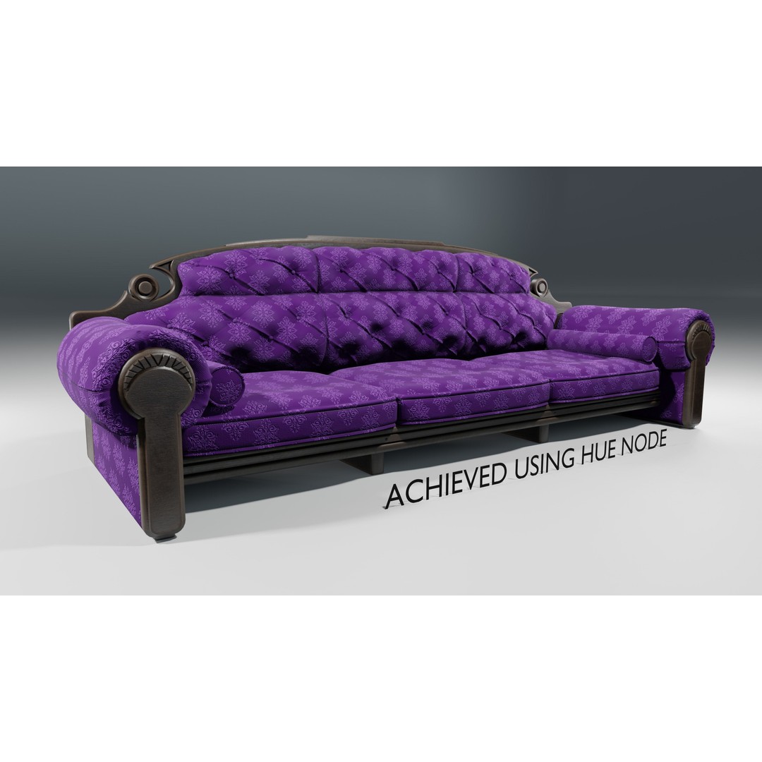 Vintage Sofa 3D Model – Low Poly Game Asset, PBR Textures, Blender - View 9