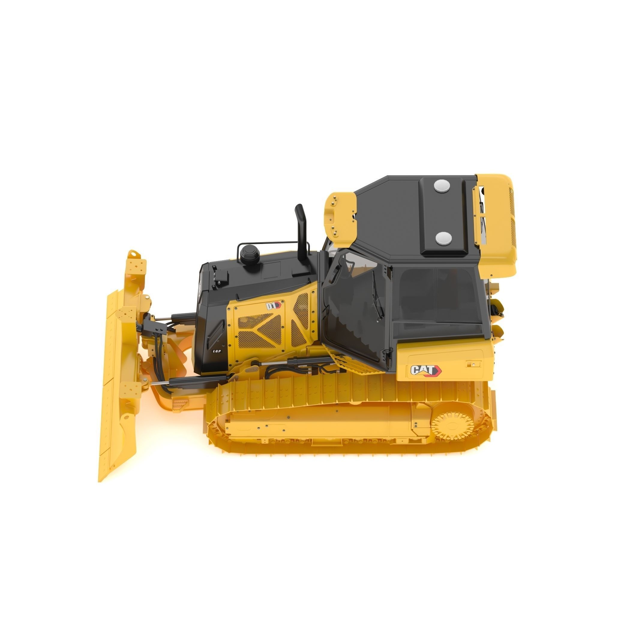 CAT D1 Small Dozer - Game-Ready 3D Model - View 10
