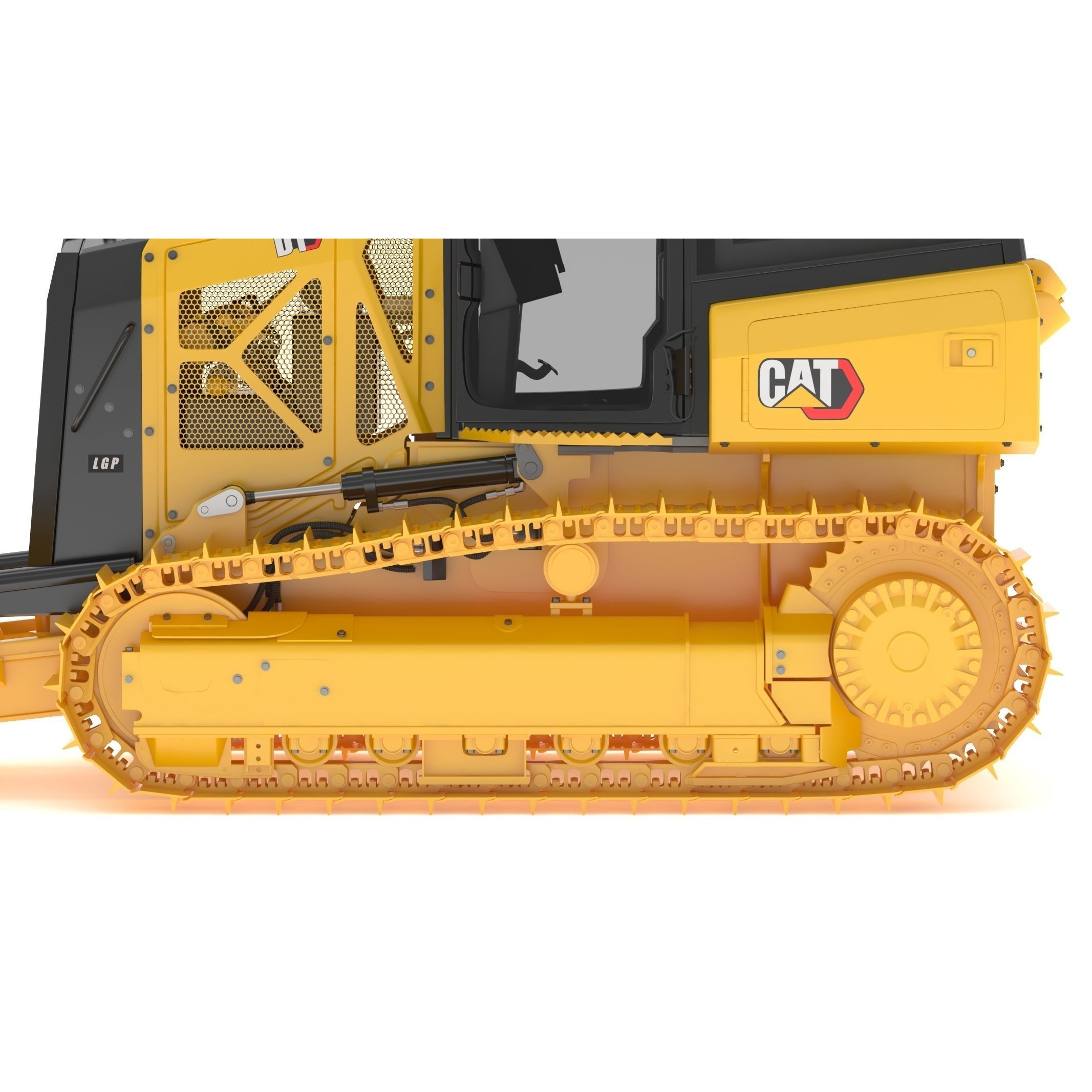 CAT D1 Small Dozer - Game-Ready 3D Model - View 12