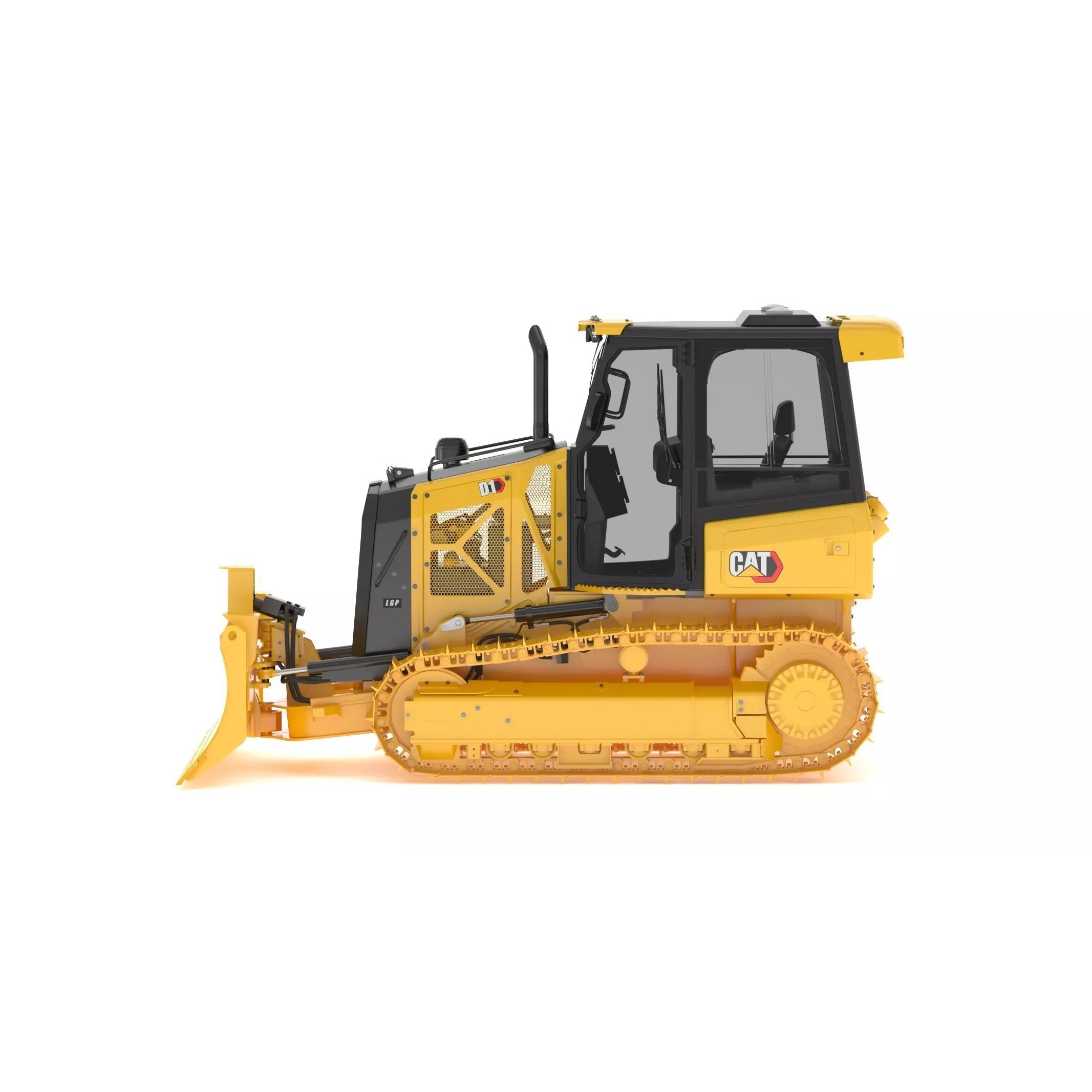 CAT D1 Small Dozer - Game-Ready 3D Model - View 2