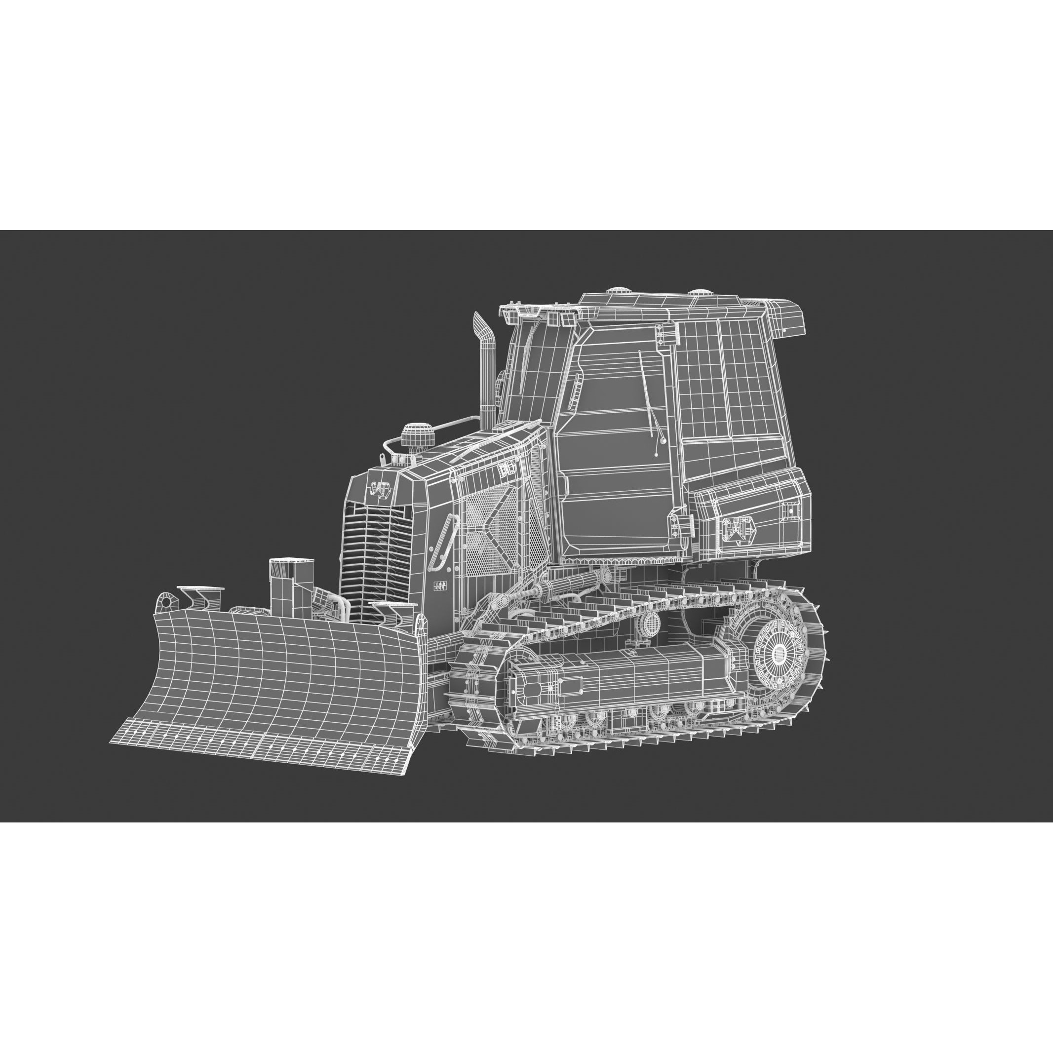 CAT D1 Small Dozer - Game-Ready 3D Model - View 25