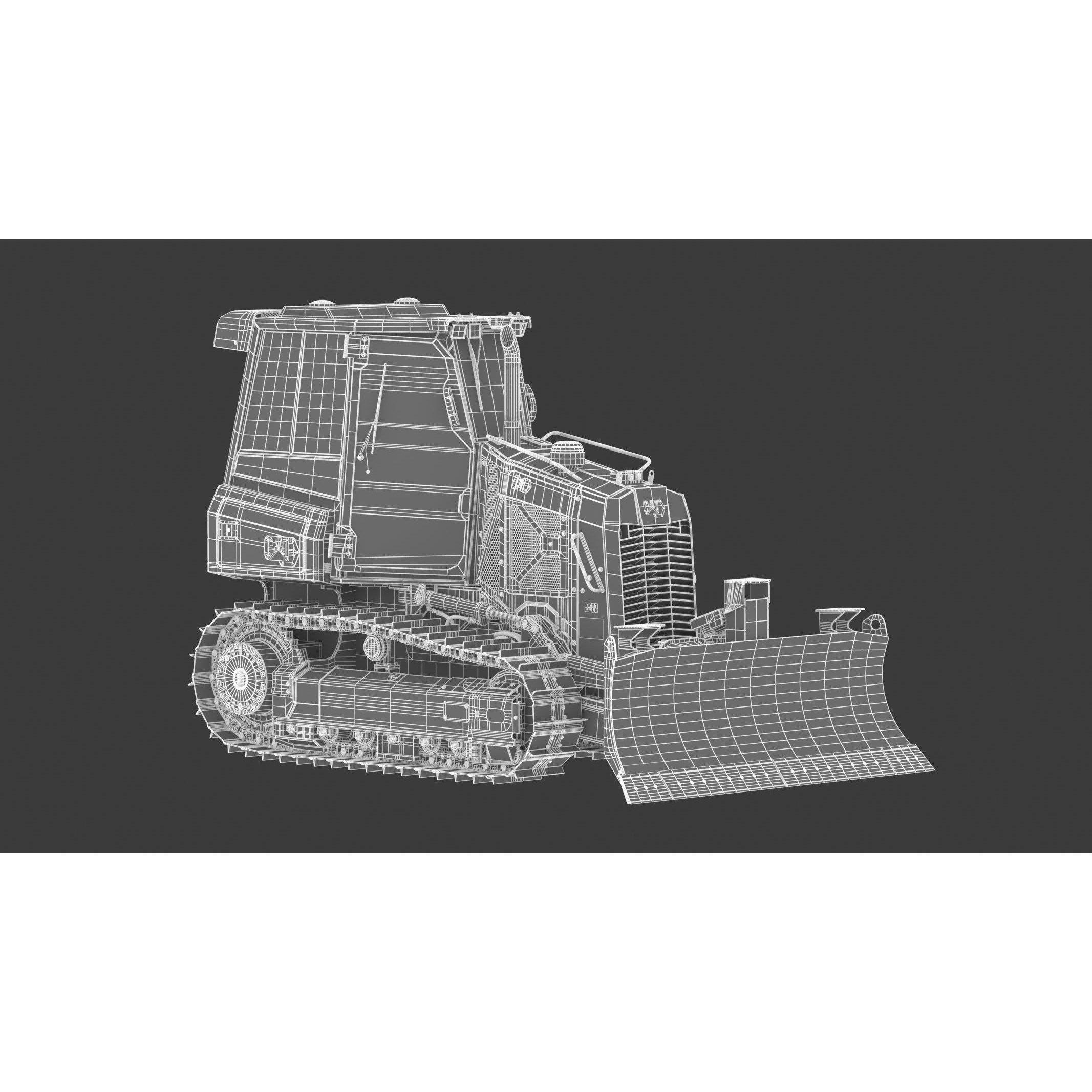 CAT D1 Small Dozer - Game-Ready 3D Model - View 27