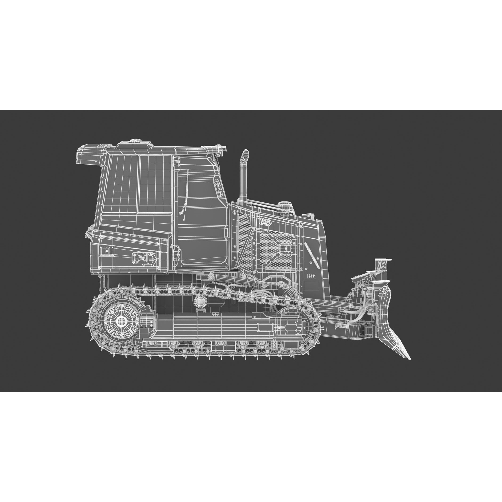 CAT D1 Small Dozer - Game-Ready 3D Model - View 28
