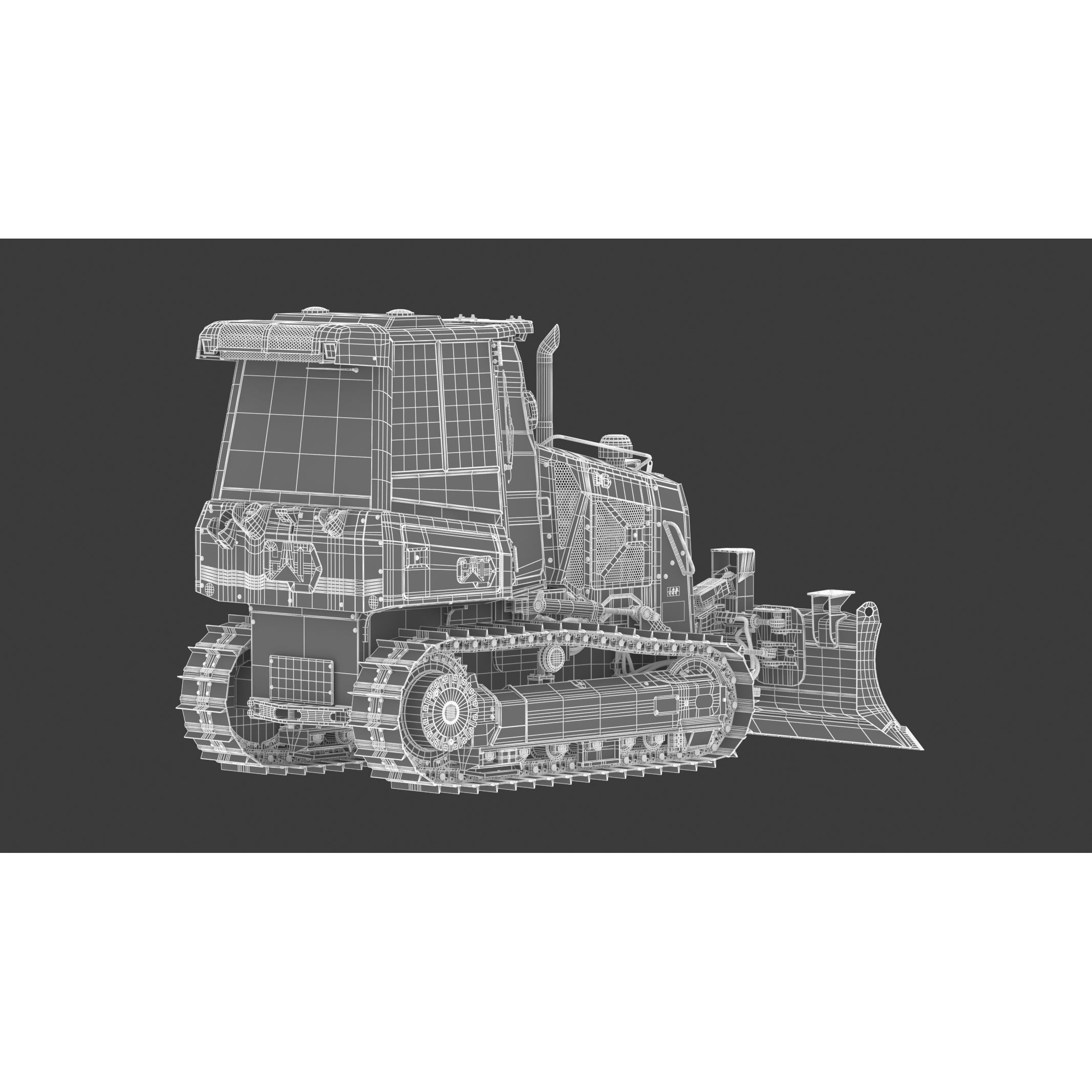 CAT D1 Small Dozer - Game-Ready 3D Model - View 29