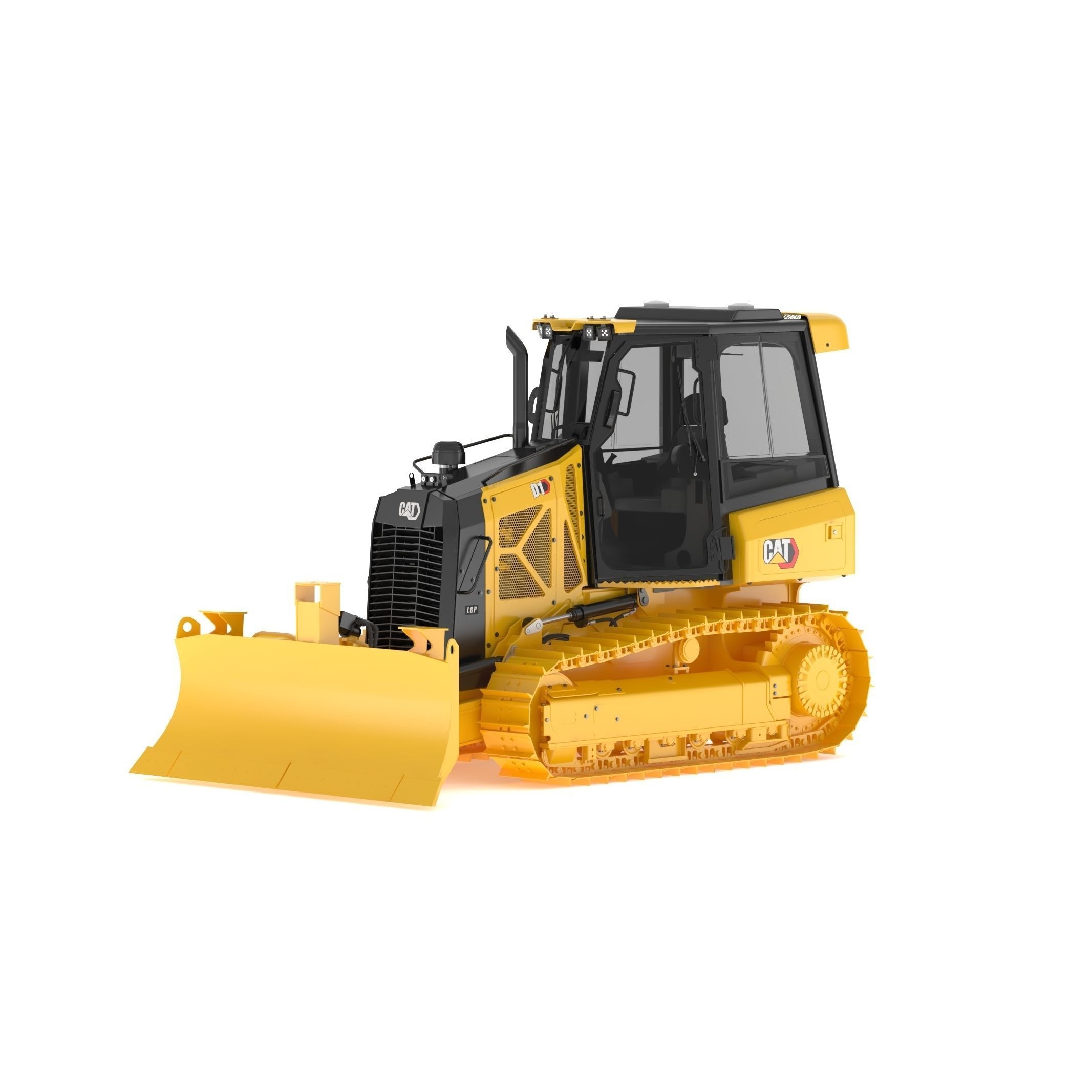 CAT D1 Small Dozer - Game-Ready 3D Model - View 3