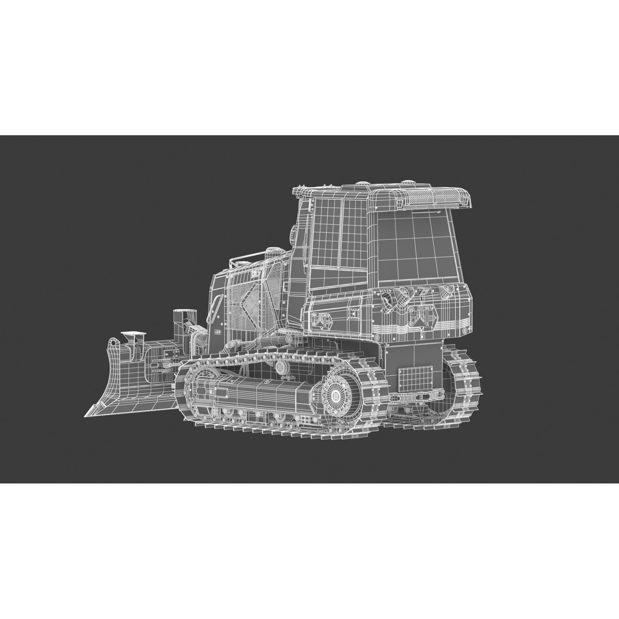 CAT D1 Small Dozer - Game-Ready 3D Model - View 31