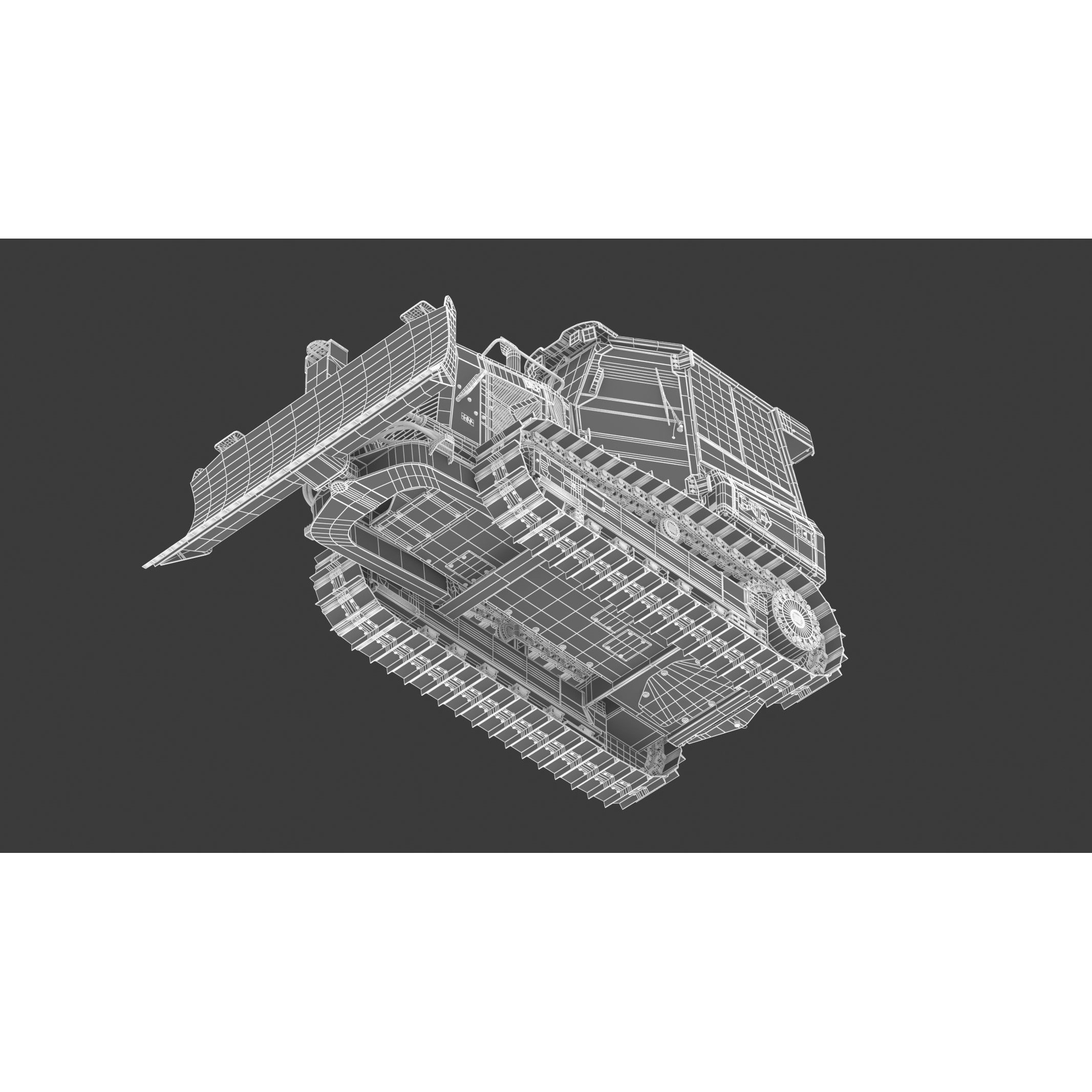 CAT D1 Small Dozer - Game-Ready 3D Model - View 33