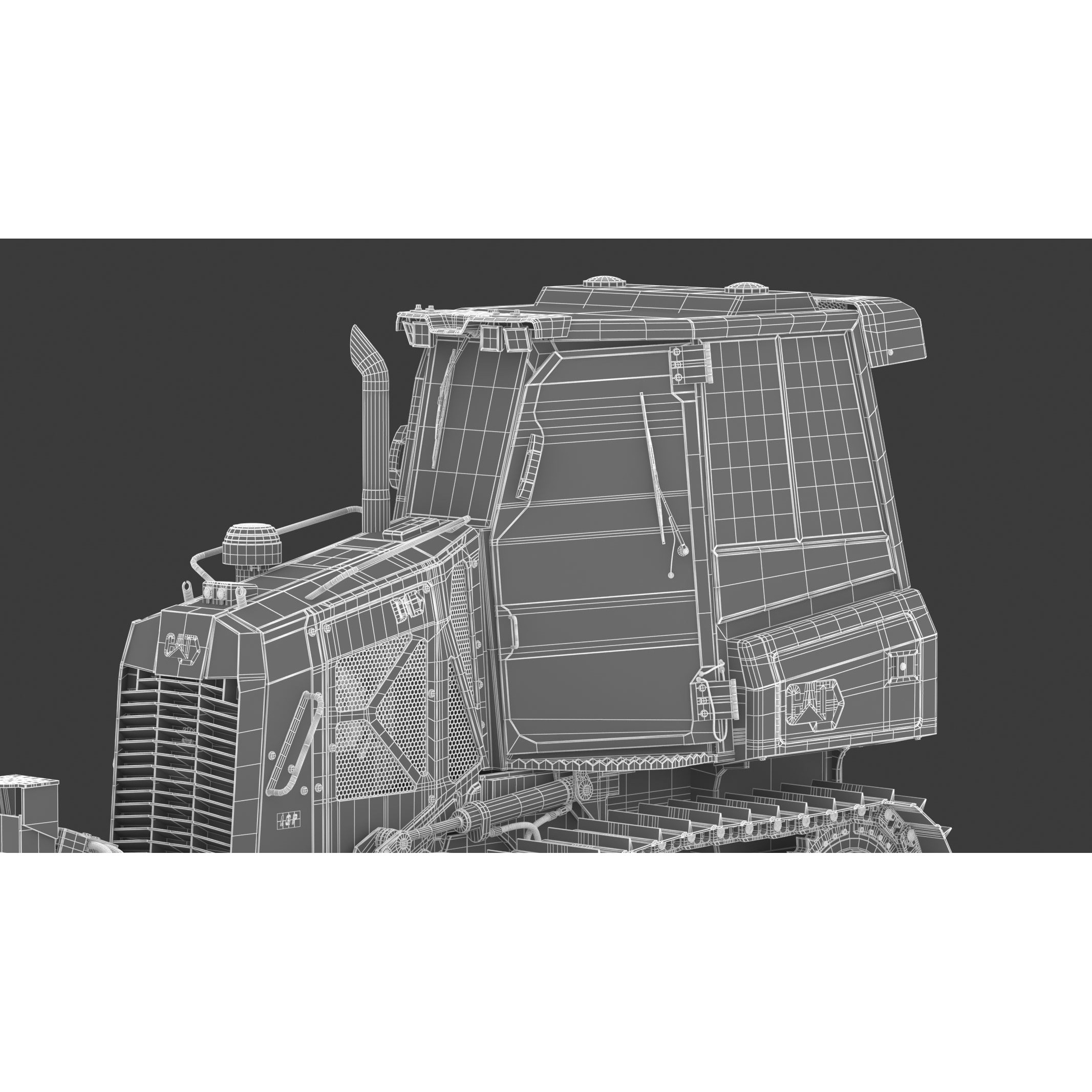 CAT D1 Small Dozer - Game-Ready 3D Model - View 35