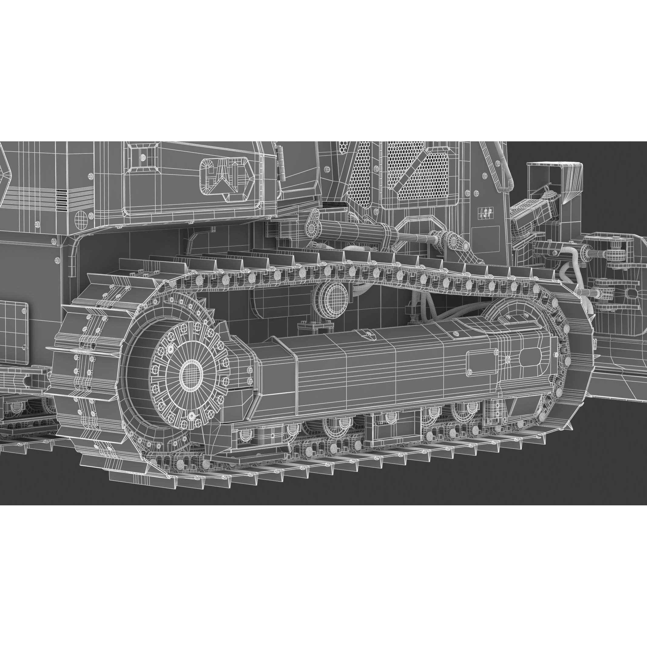 CAT D1 Small Dozer - Game-Ready 3D Model - View 39