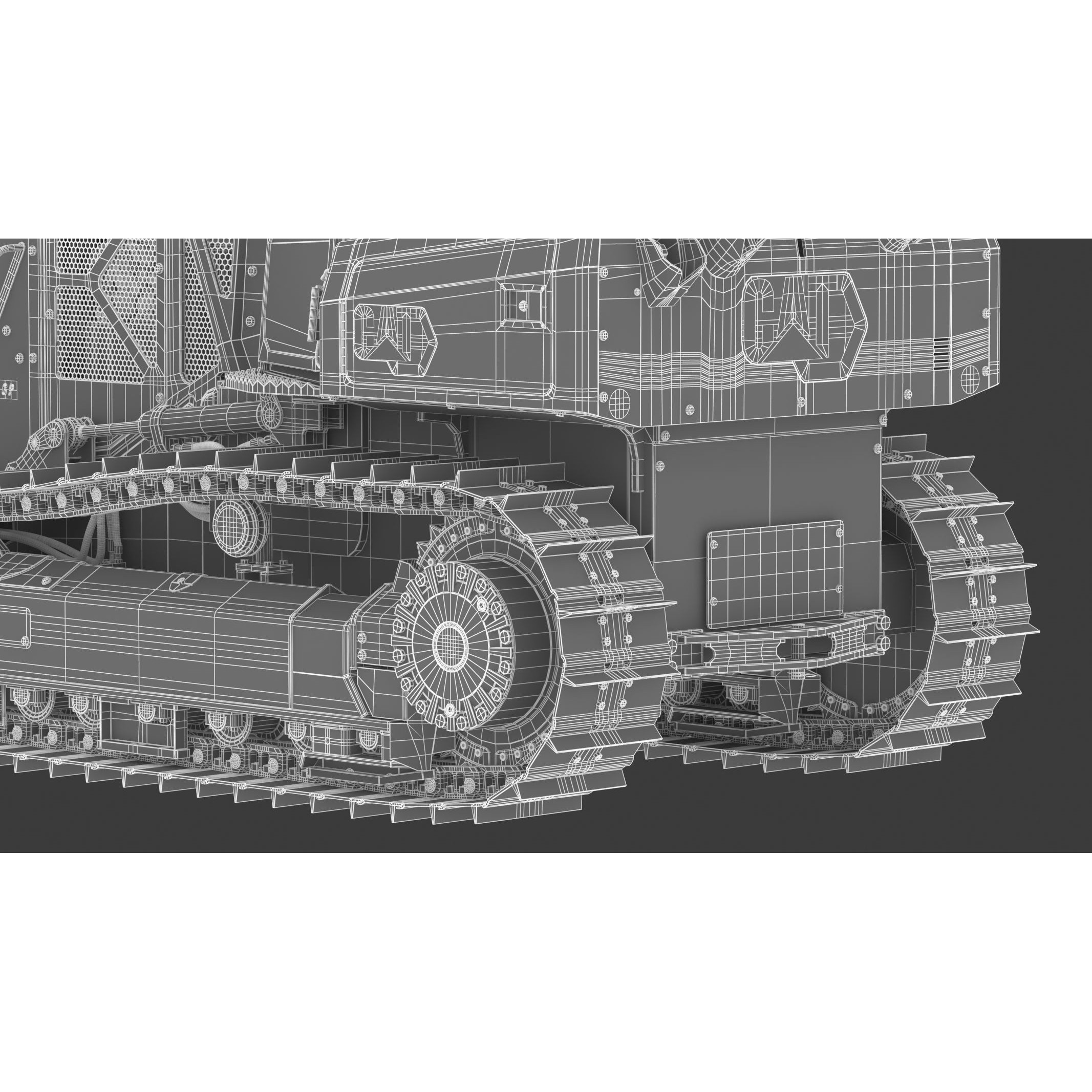 CAT D1 Small Dozer - Game-Ready 3D Model - View 41