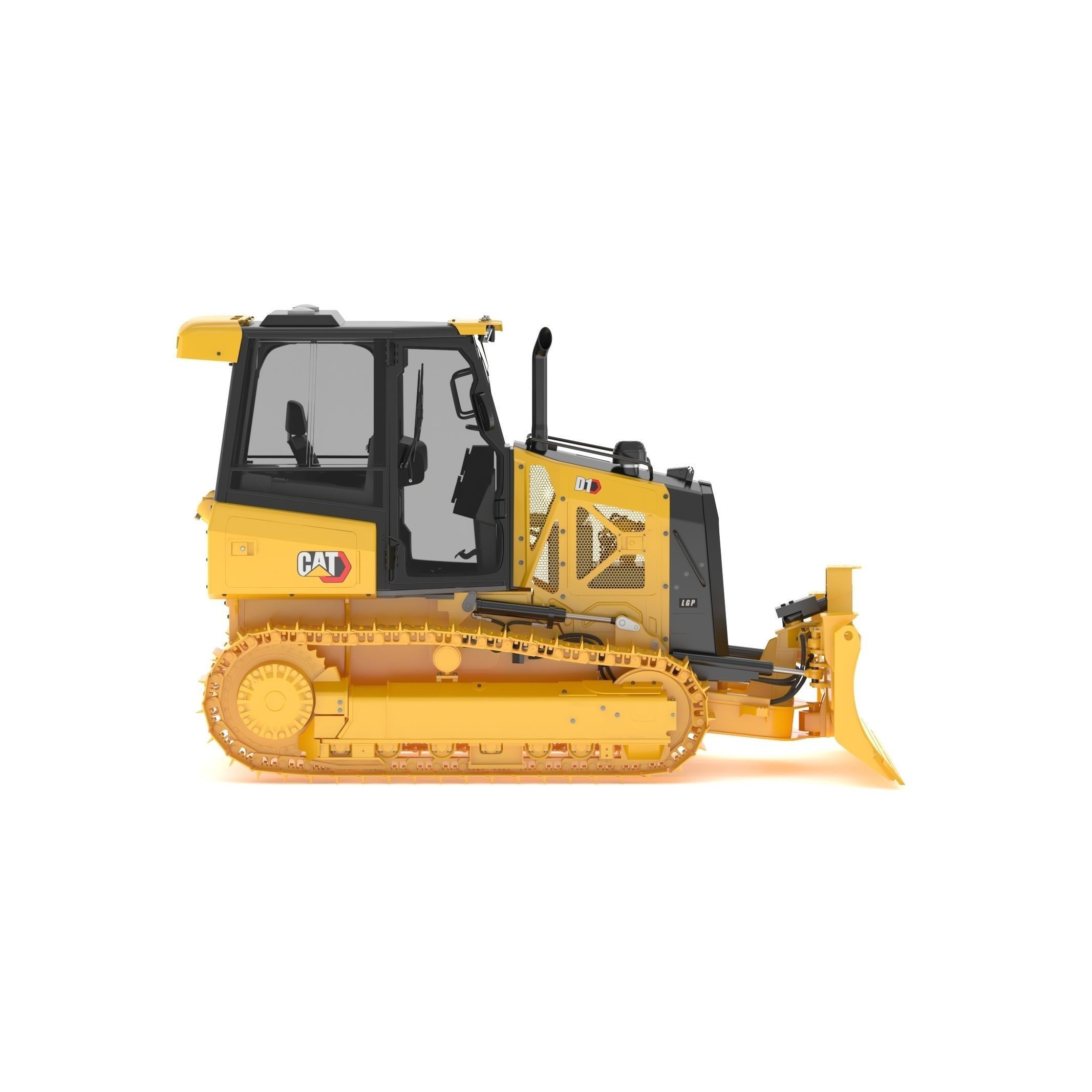 CAT D1 Small Dozer - Game-Ready 3D Model - View 6