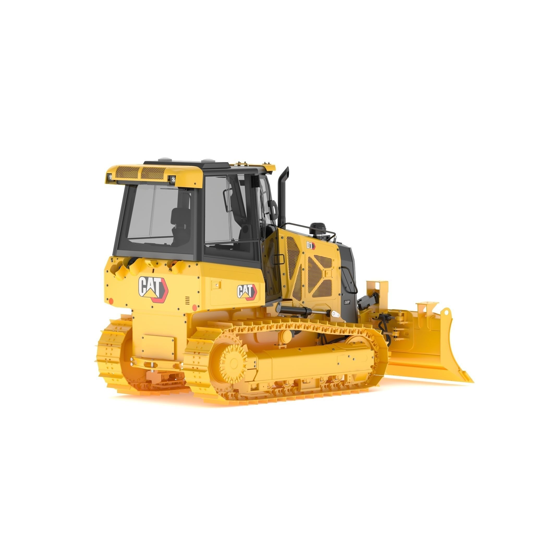 CAT D1 Small Dozer - Game-Ready 3D Model - View 7