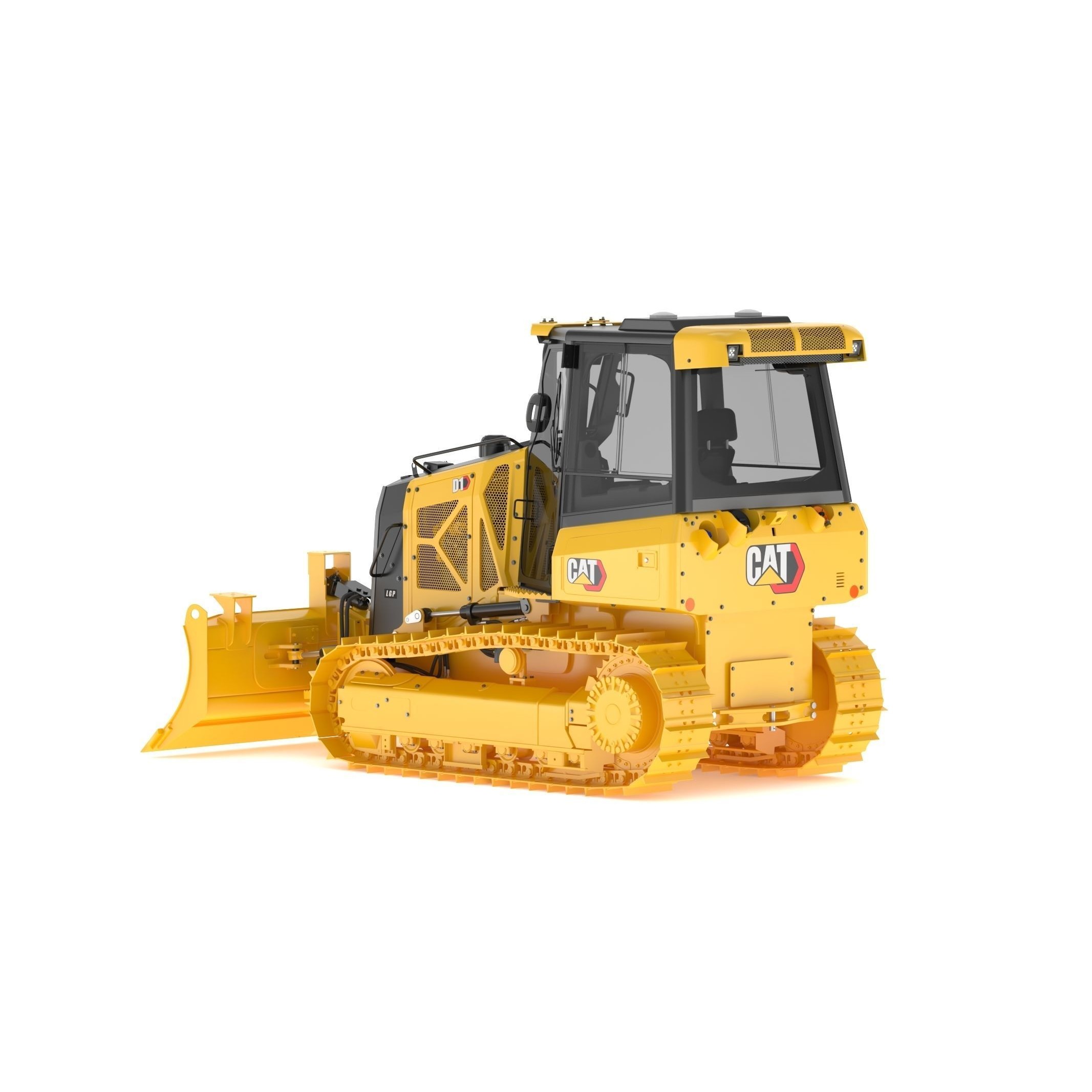 CAT D1 Small Dozer - Game-Ready 3D Model - View 9