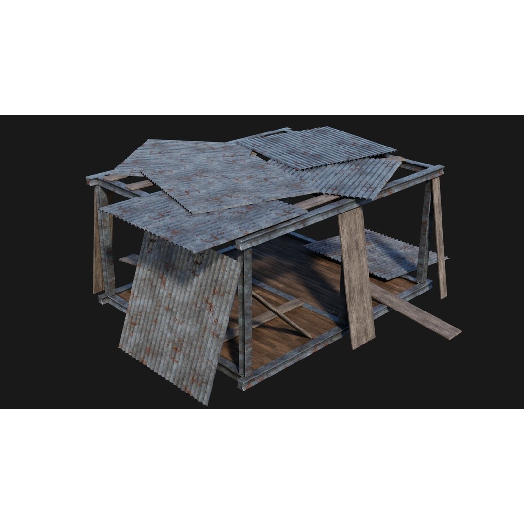 Medieval Houses 3D Model – Low Poly Game Ready with 4K Textures - View 14