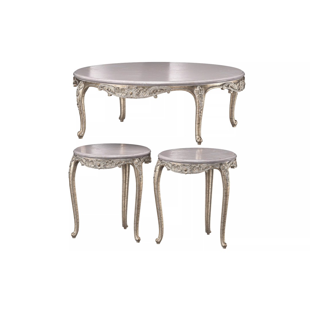 Andrea Fanfani Coffee Table 3D Model – Round Classical Design, FBX - View 2