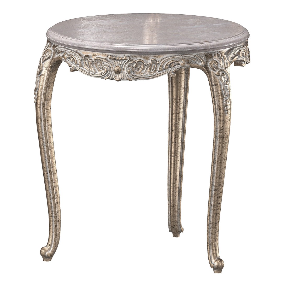 Andrea Fanfani Coffee Table 3D Model – Round Classical Design, FBX - View 4