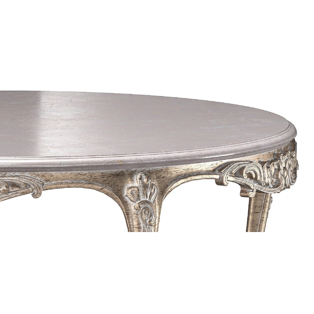 Andrea Fanfani Coffee Table 3D Model – Round Classical Design, FBX - View 6
