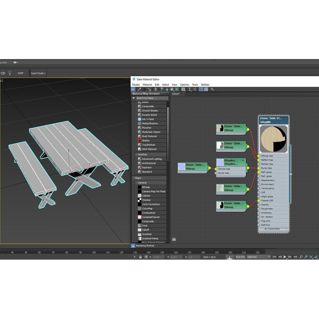 Park Table 3D Model – Low Poly PBR Game Asset, FBX, OBJ
