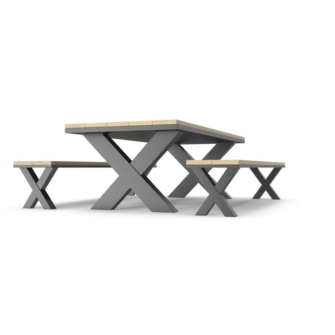 Park Table 3D Model – Low Poly PBR Game Asset, FBX, OBJ - View 10