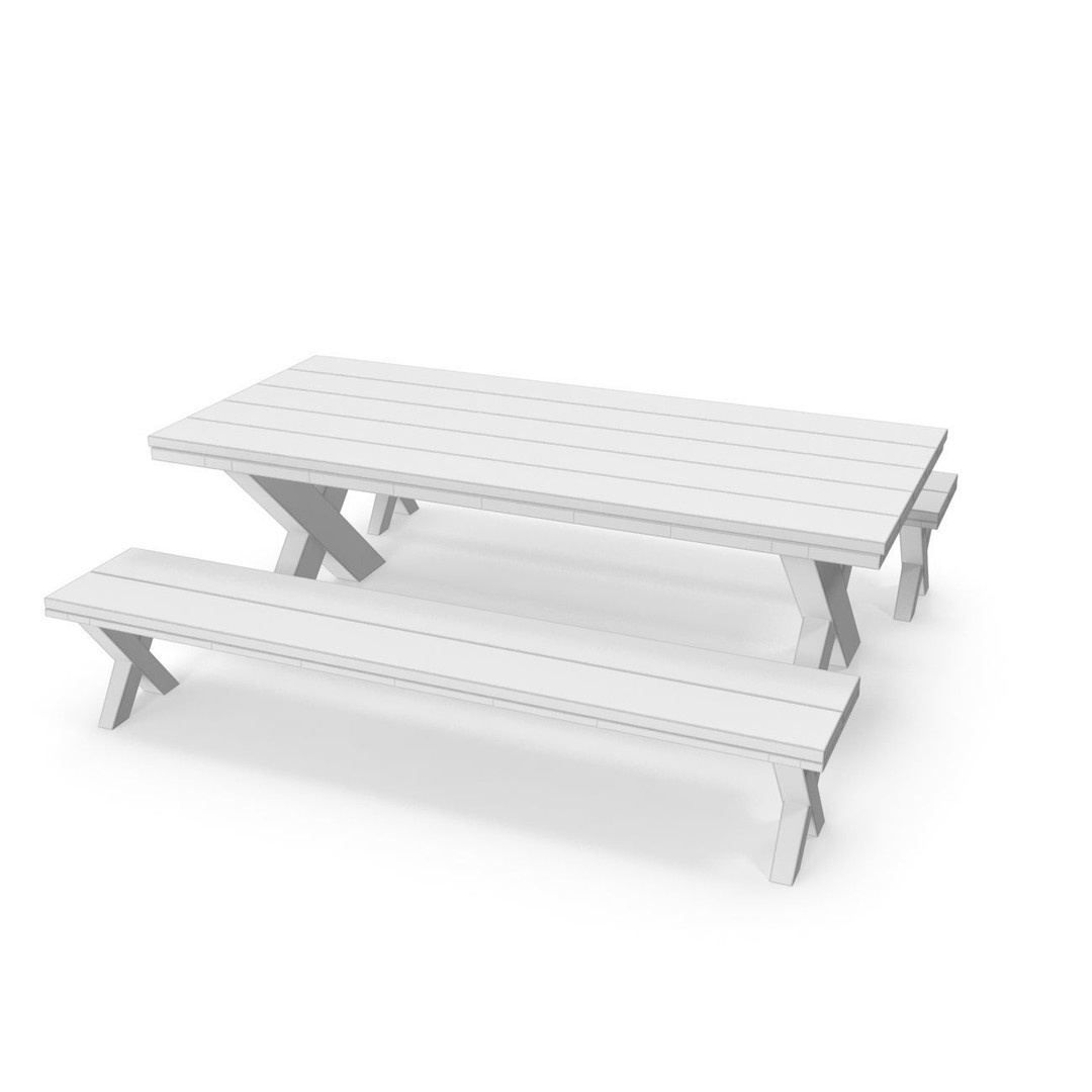 Park Table 3D Model – Low Poly PBR Game Asset, FBX, OBJ - View 13