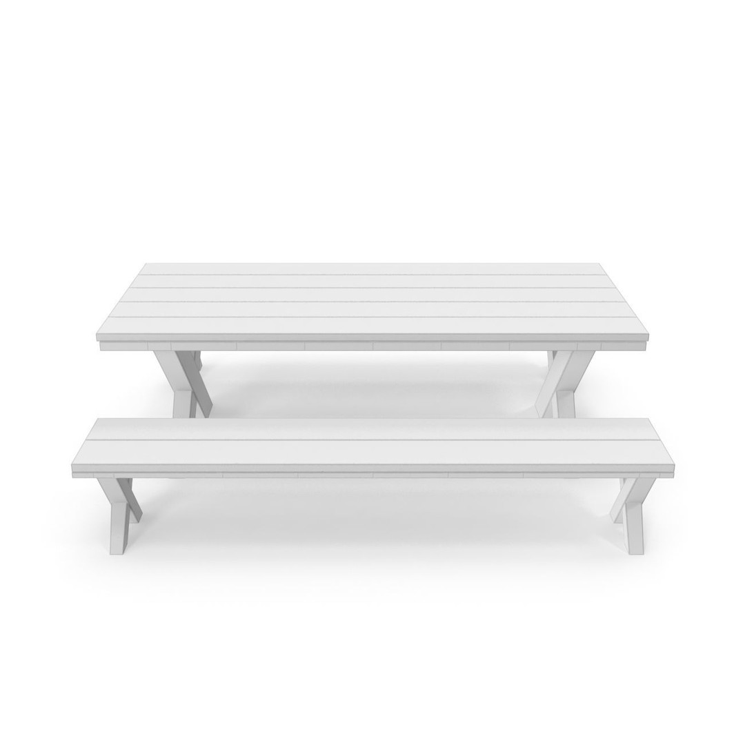 Park Table 3D Model – Low Poly PBR Game Asset, FBX, OBJ - View 14