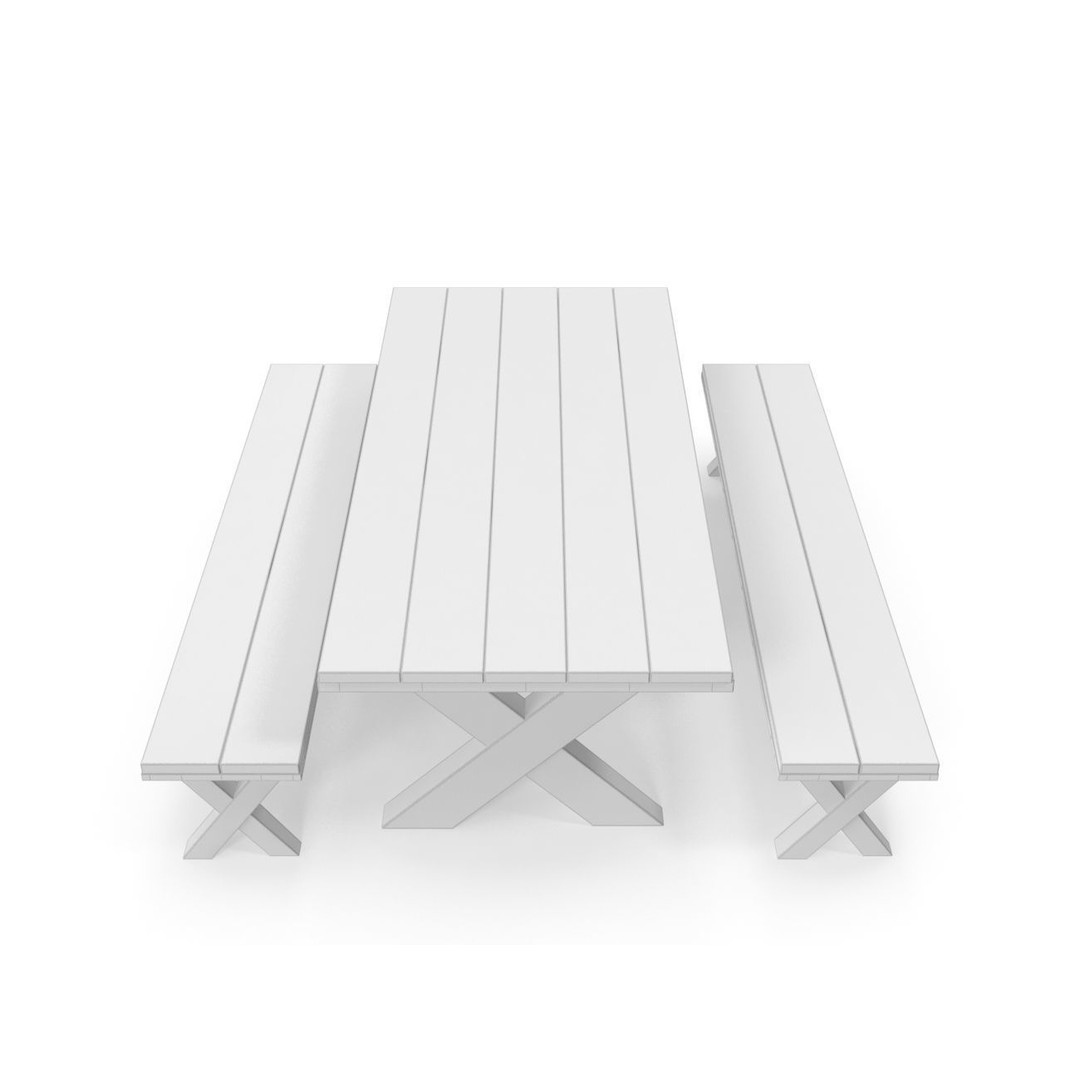Park Table 3D Model – Low Poly PBR Game Asset, FBX, OBJ - View 16