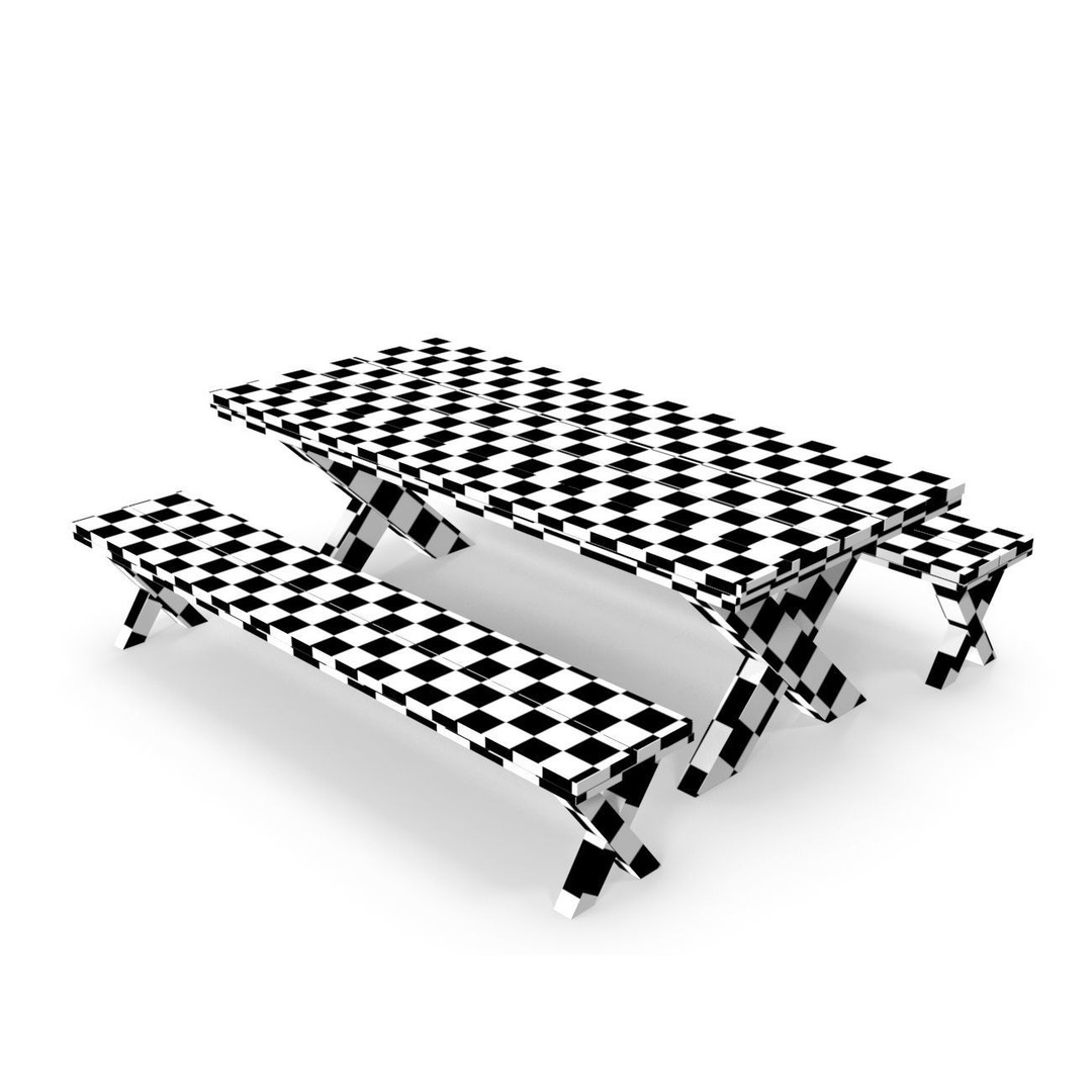 Park Table 3D Model – Low Poly PBR Game Asset, FBX, OBJ - View 19