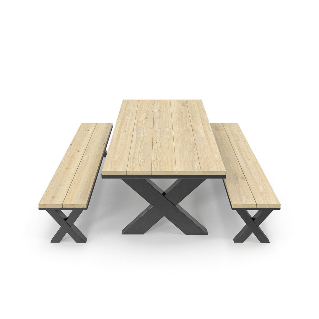 Park Table 3D Model – Low Poly PBR Game Asset, FBX, OBJ - View 8