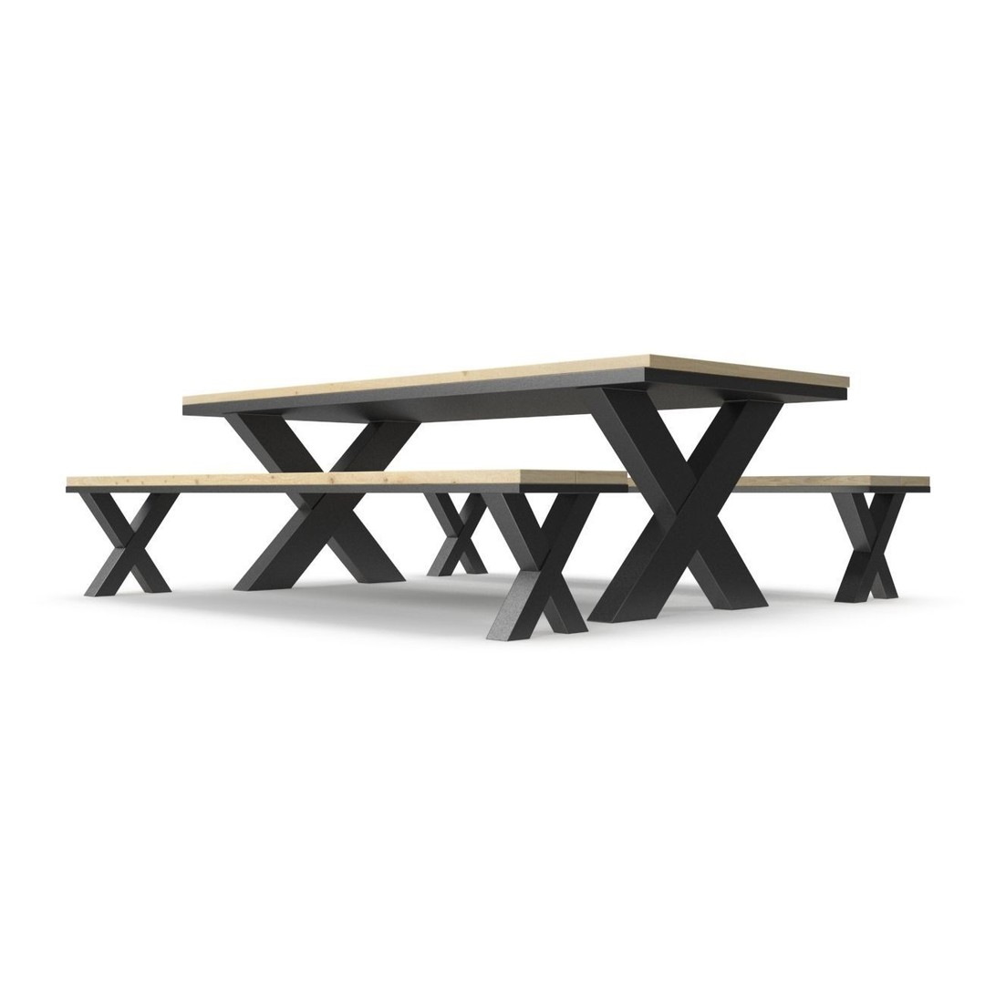 Park Table 3D Model – Low Poly PBR Game Asset, FBX, OBJ - View 9