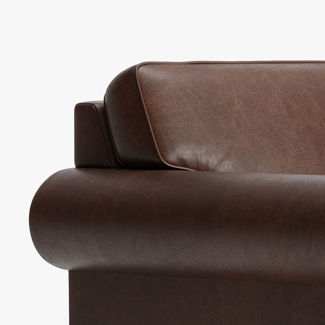Classic English Leather Armchair 3D Model – Low Poly PBR Asset - View 12
