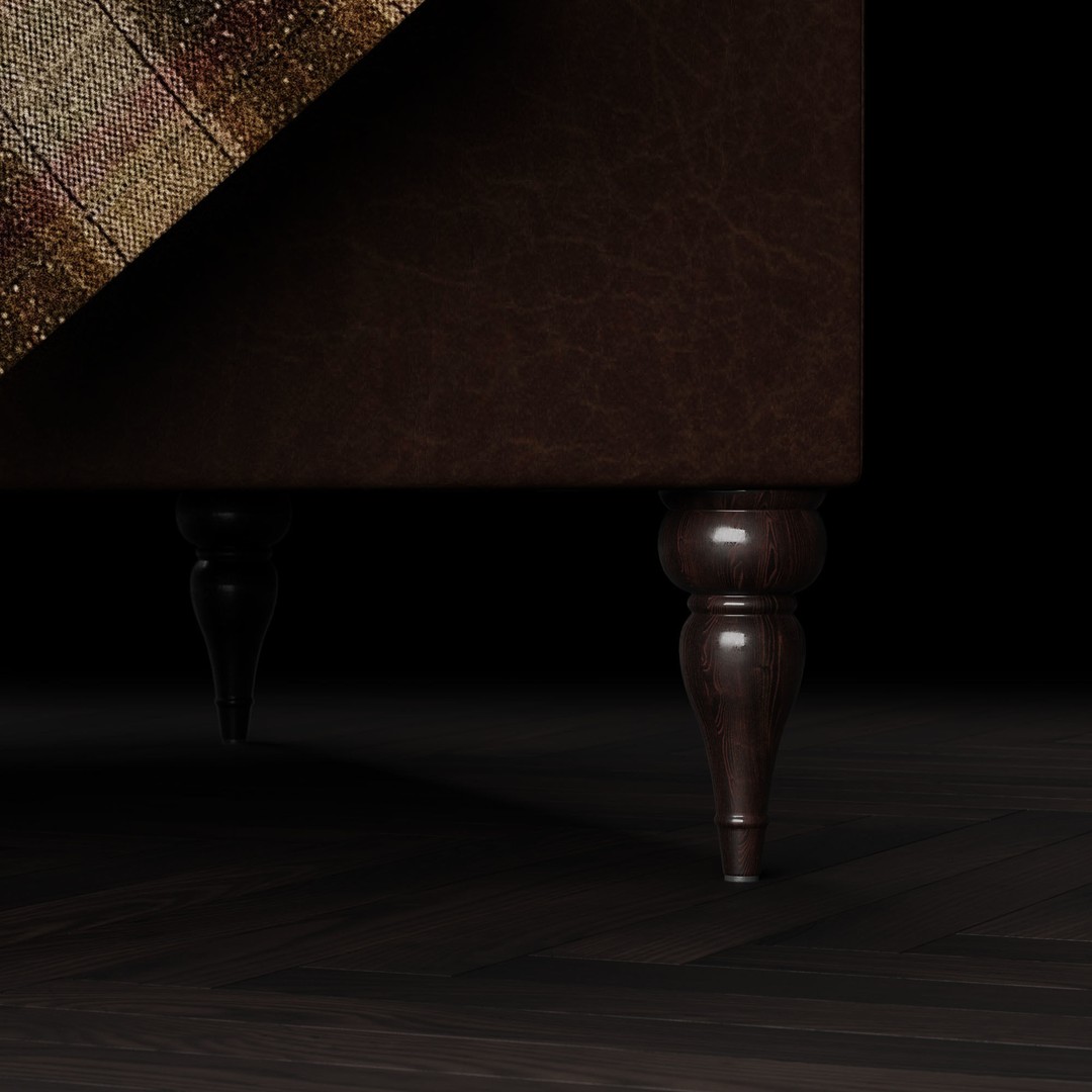Classic English Leather Armchair 3D Model – Low Poly PBR Asset - View 17