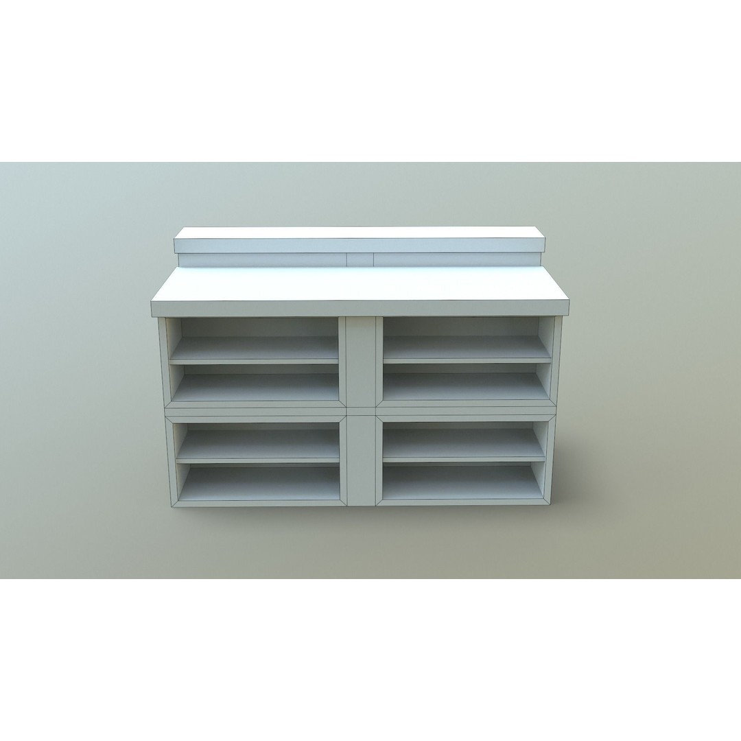 Kitchen Counter 3D Model – Low Poly Furniture Asset, FBX, OBJ - View 35