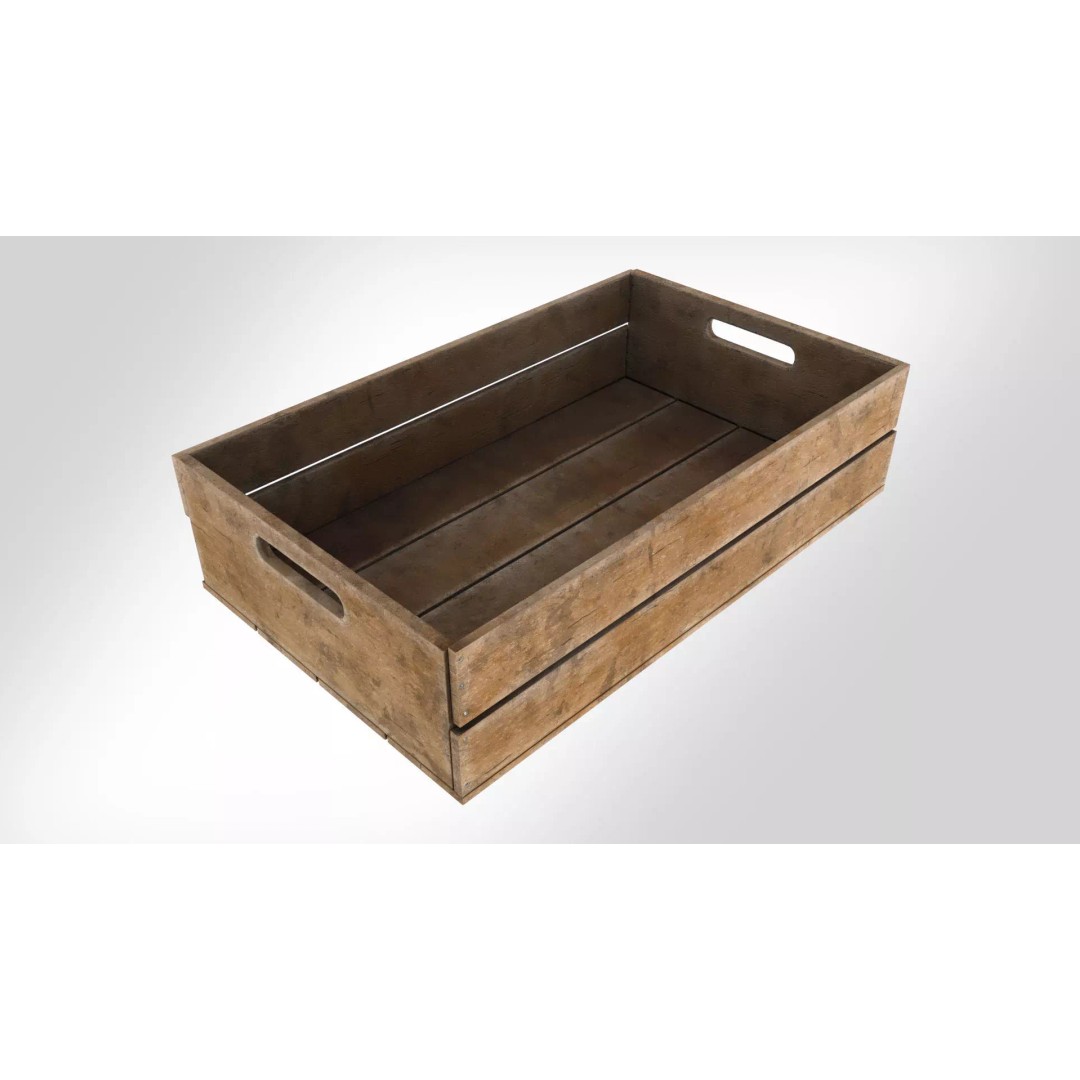 Wooden Crate 3D Model – Low Poly Game Asset, FBX, PBR Textures - View 2