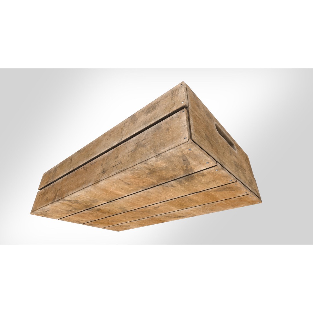 Wooden Crate 3D Model – Low Poly Game Asset, FBX, PBR Textures - View 9