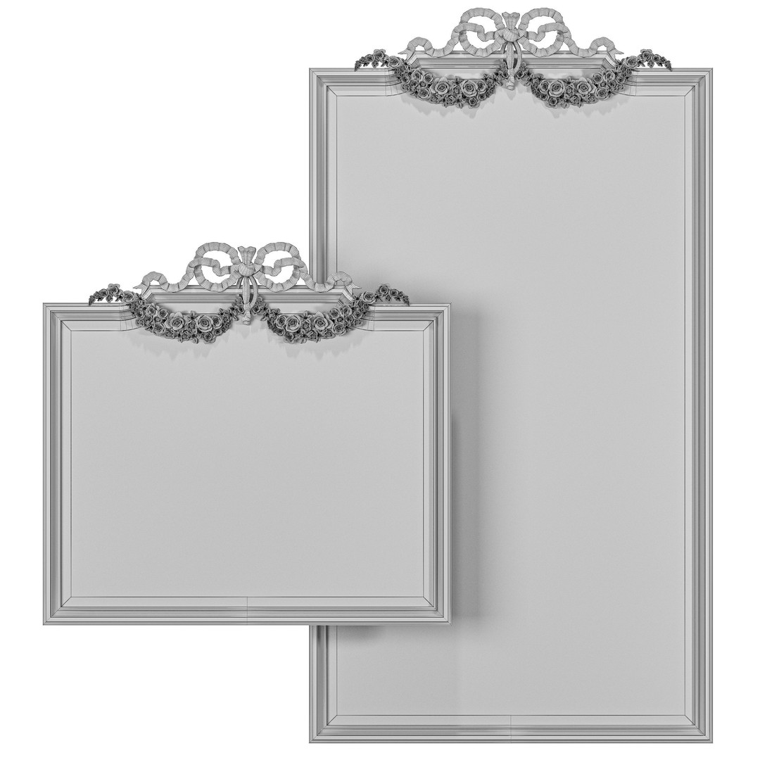 Roberto Giovannini Mirror 3D Model – Classical Rococo Design, PBR Textures - View 11