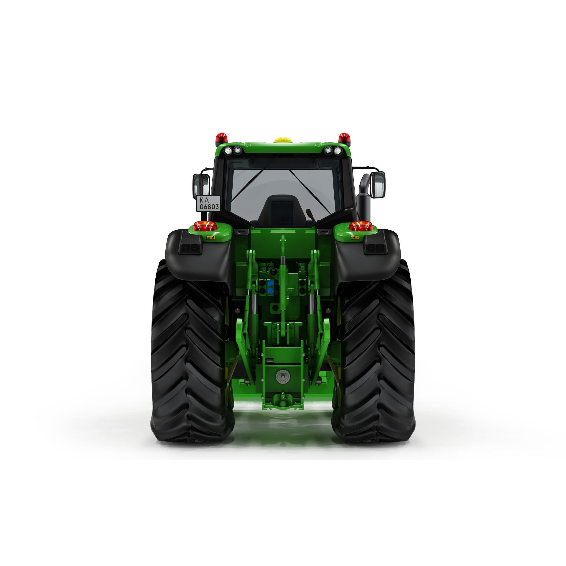 John Deere 6195M Utility Tractor with Loader - High-Poly 3D Model - View 12