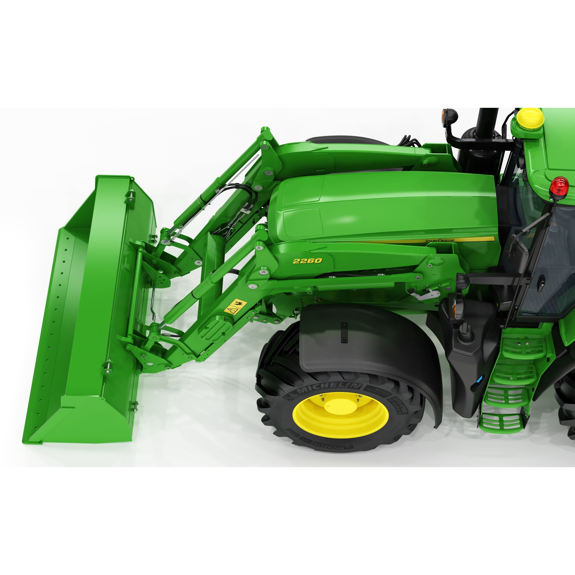 John Deere 6195M Utility Tractor with Loader - High-Poly 3D Model - View 19