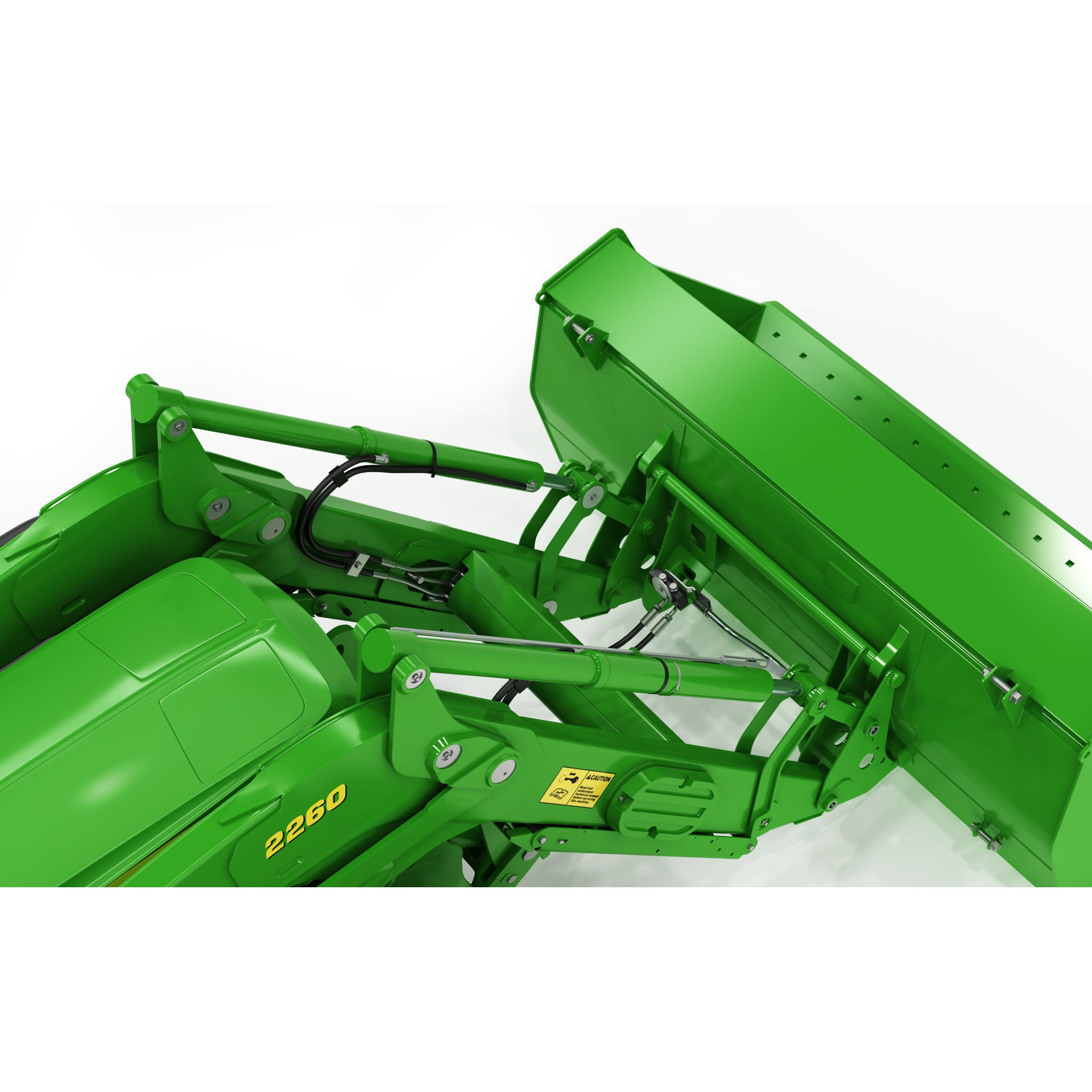 John Deere 6195M Utility Tractor with Loader - High-Poly 3D Model - View 23