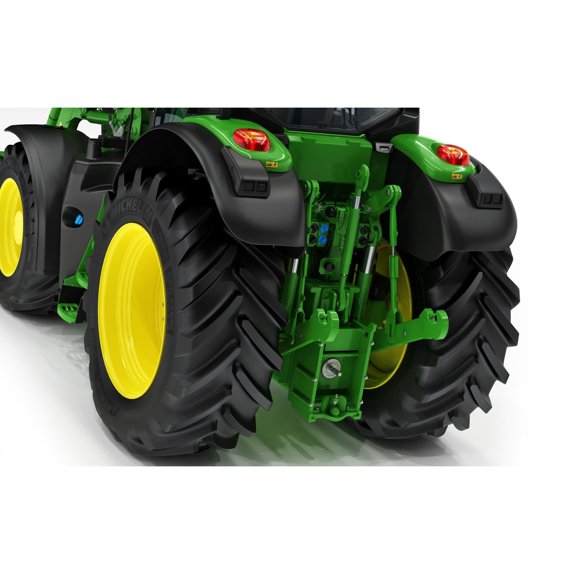 John Deere 6195M Utility Tractor with Loader - High-Poly 3D Model - View 28