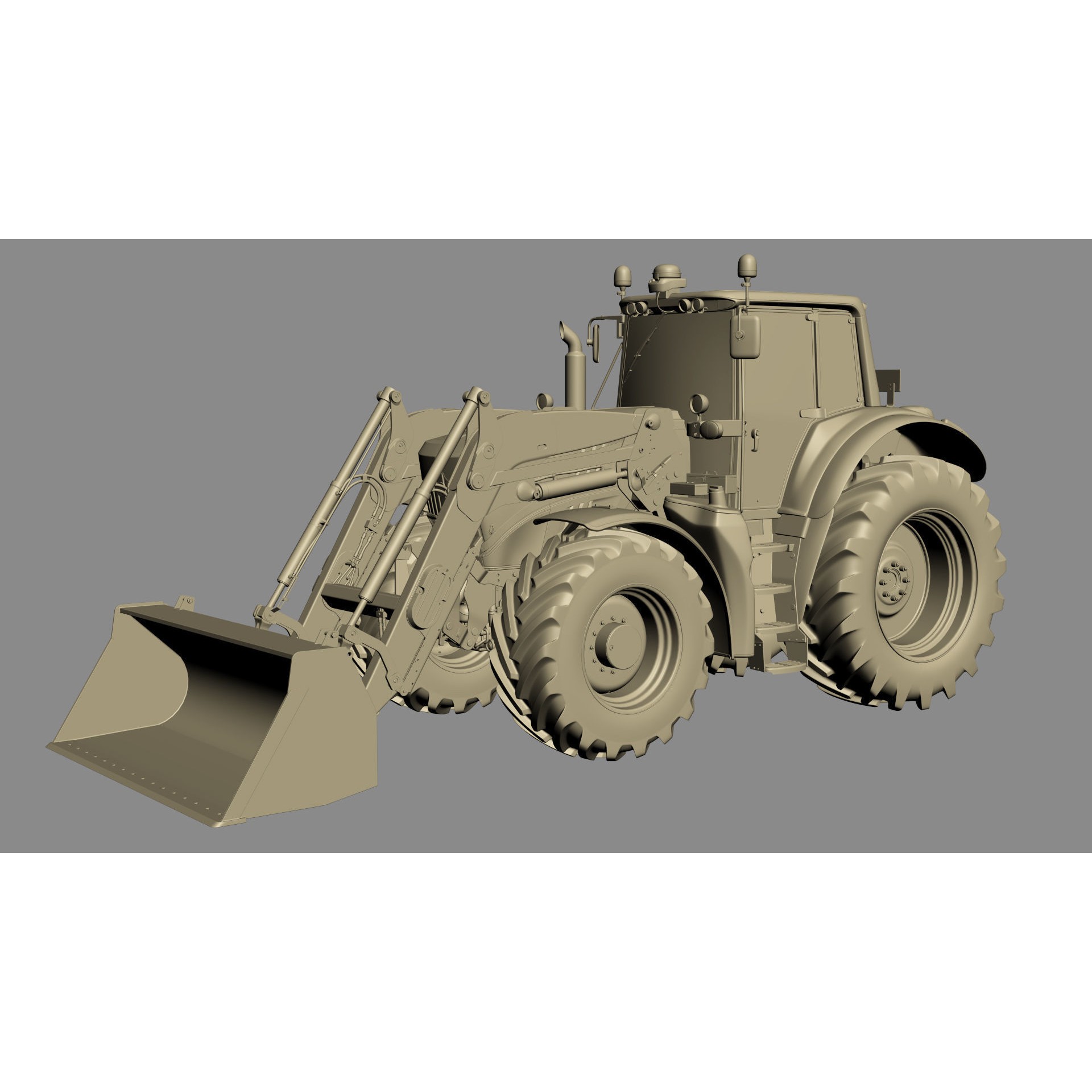John Deere 6195M Utility Tractor with Loader - High-Poly 3D Model - View 31