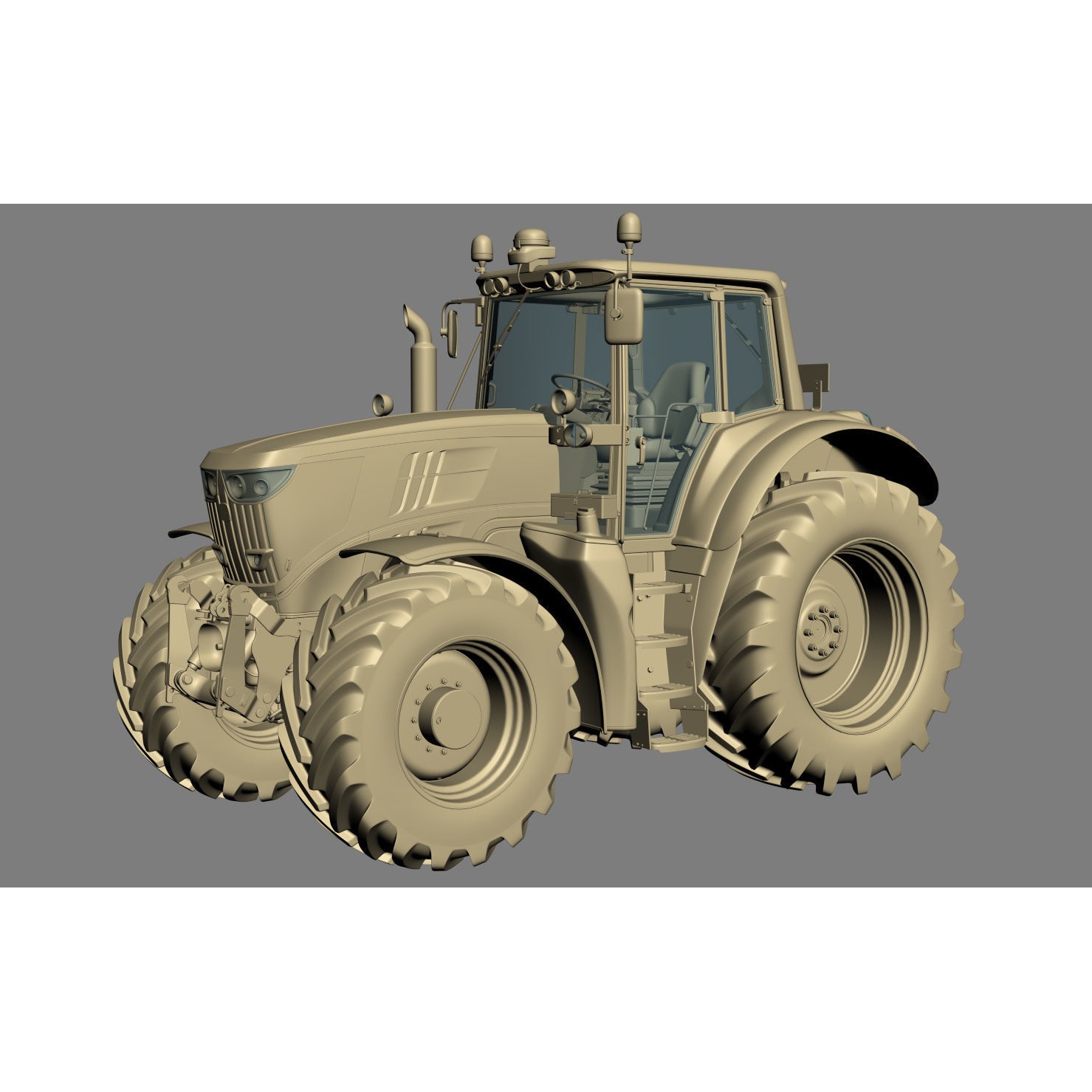 John Deere 6195M Utility Tractor with Loader - High-Poly 3D Model - View 35